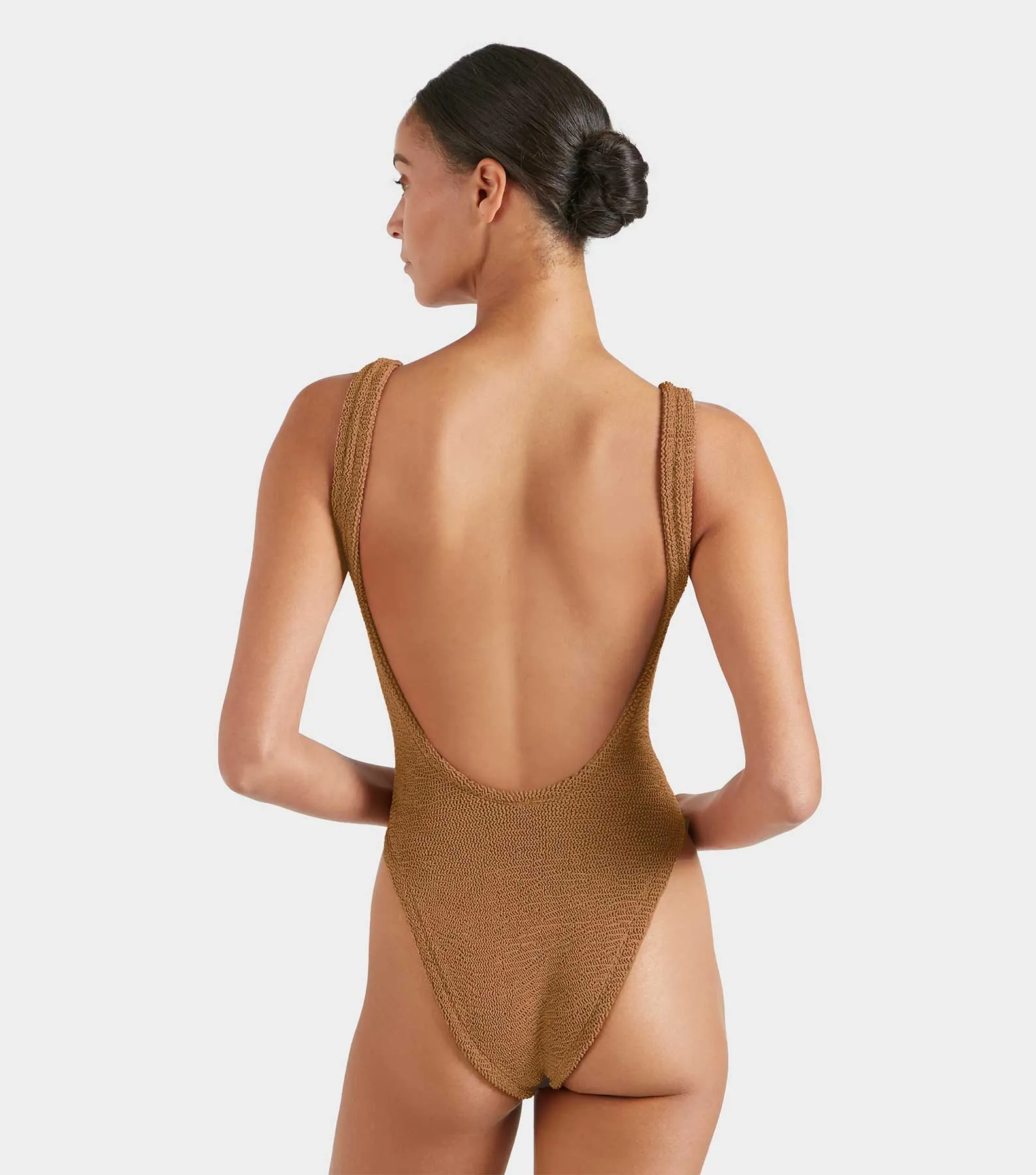 Square Neck Swim - Metallic Cocoa