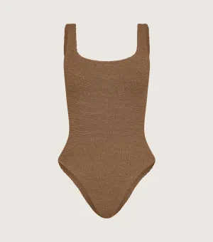 Square Neck Swim - Metallic Cocoa