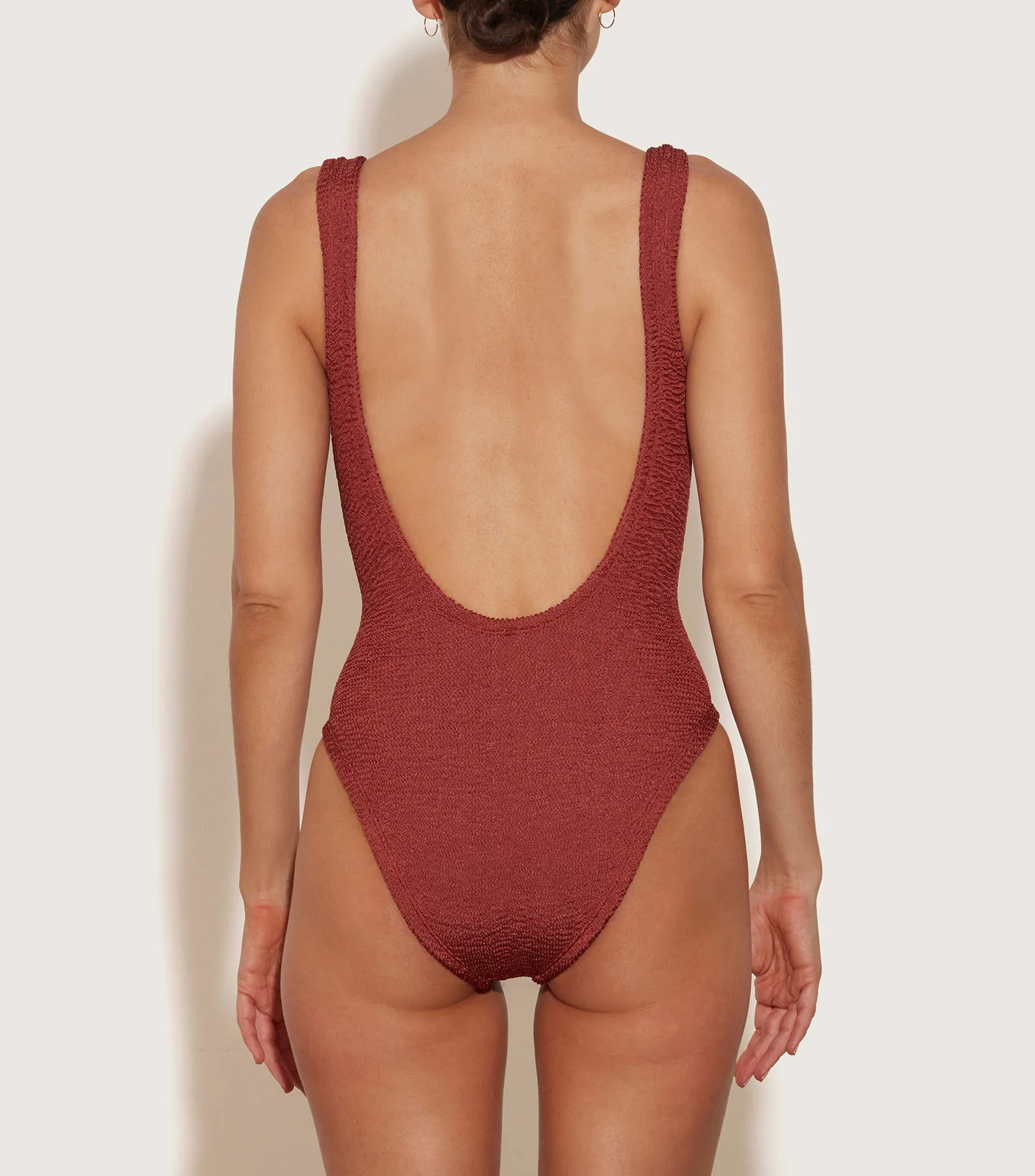 Square Neck Swim - Metallic Rosewood