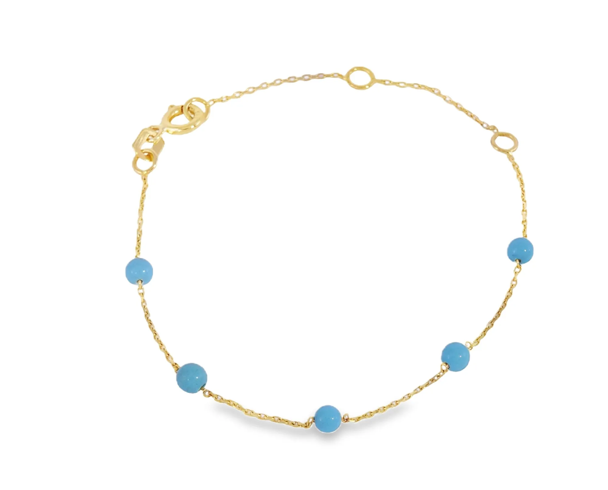 Station Color Stone Bead Bracelet