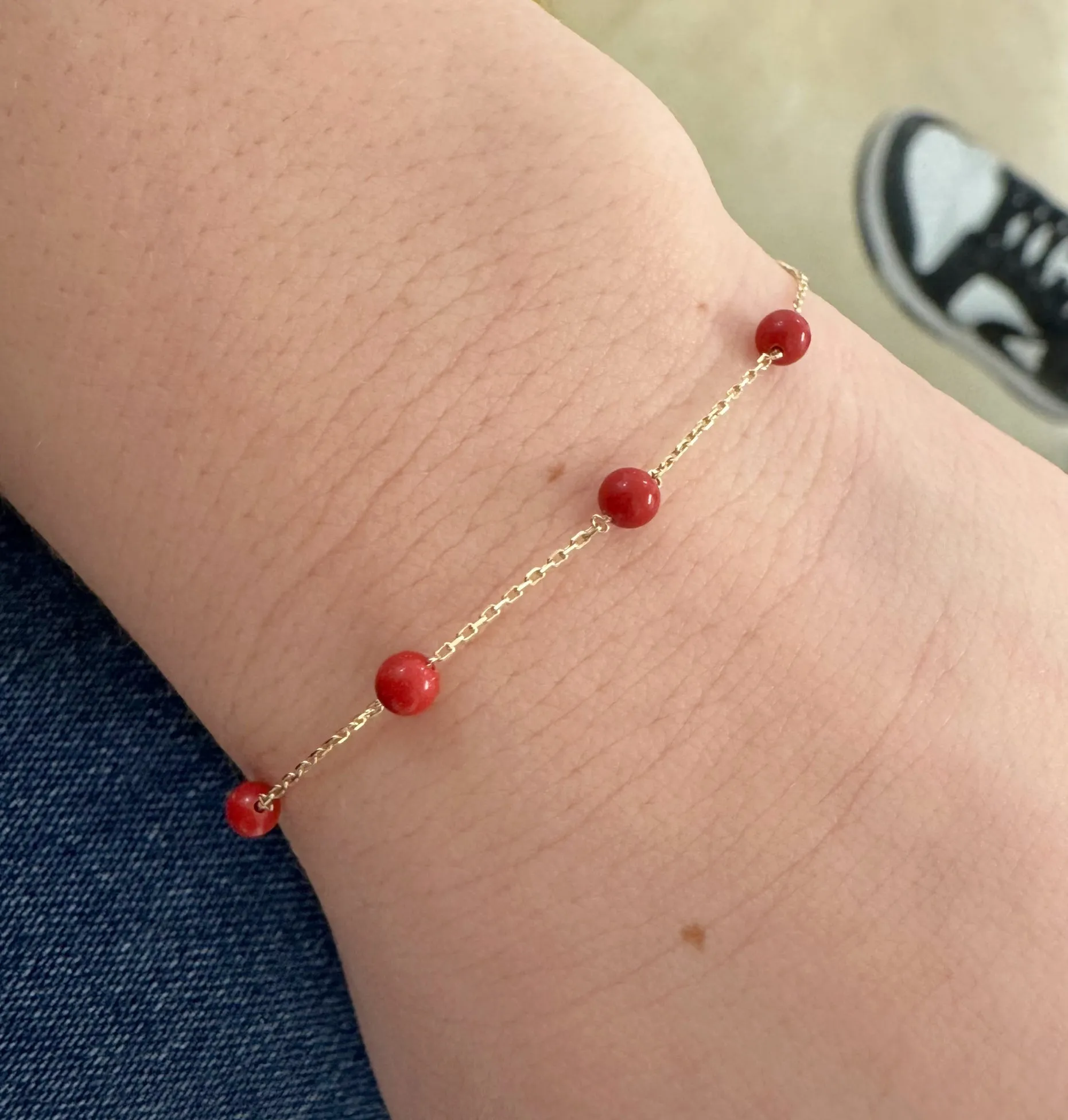 Station Color Stone Bead Bracelet