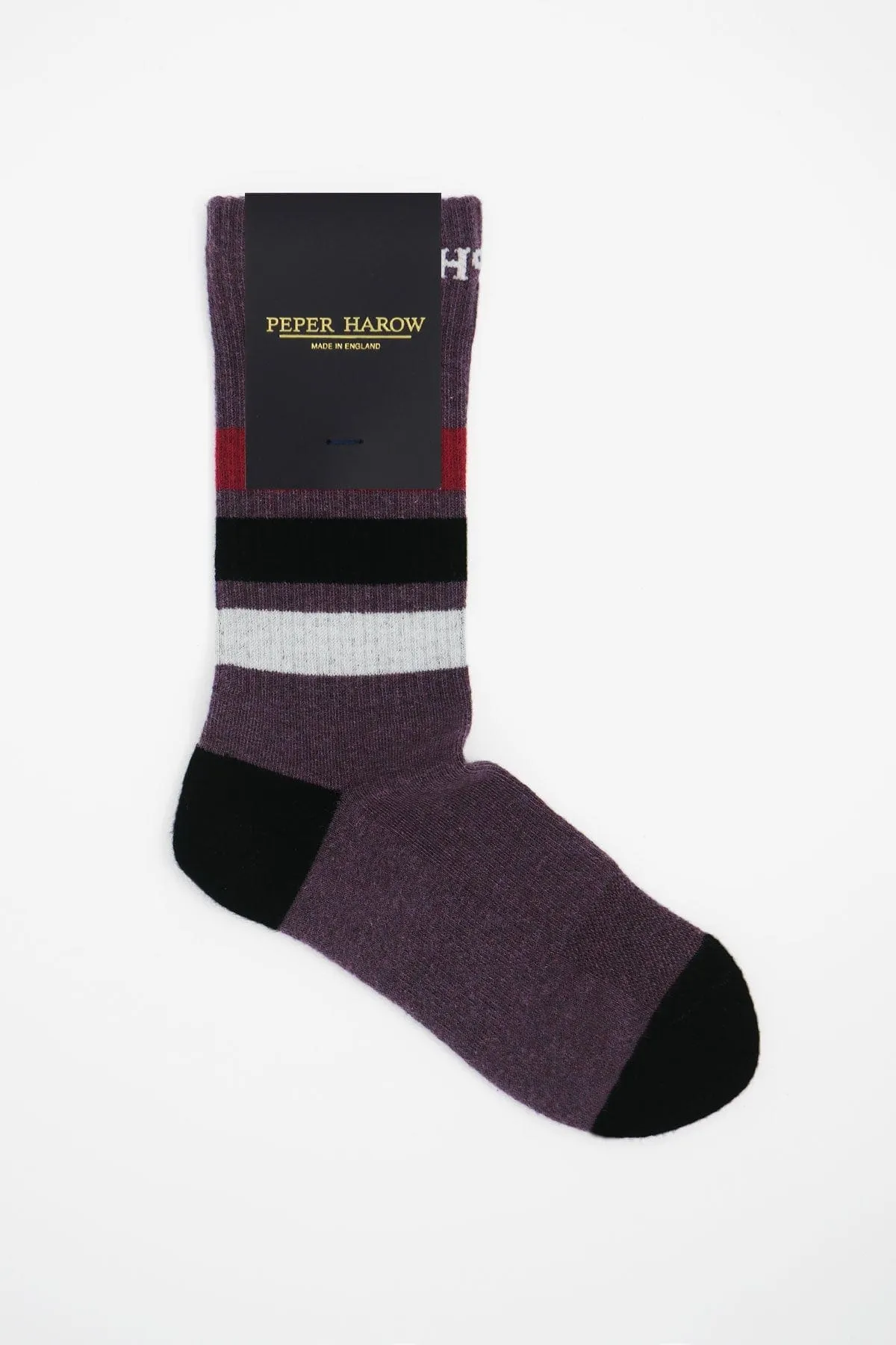 Striped Women's Organic Cotton Trainer Socks | Mauve