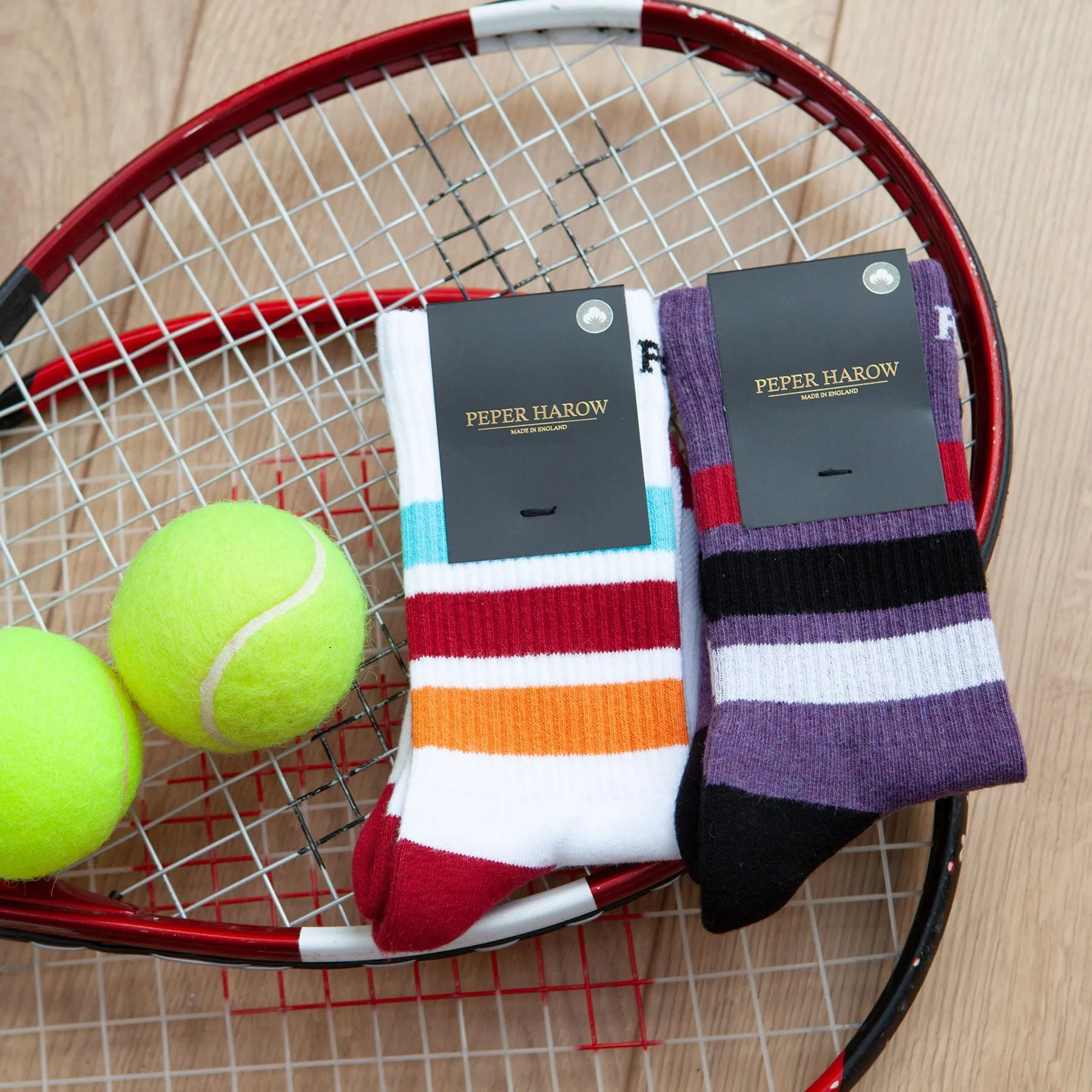 Striped Women's Organic Cotton Trainer Socks | Mauve
