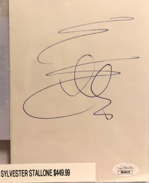 Sylvester Stallone Deluxe Protected Autographed Cut And Hand Written JSA
