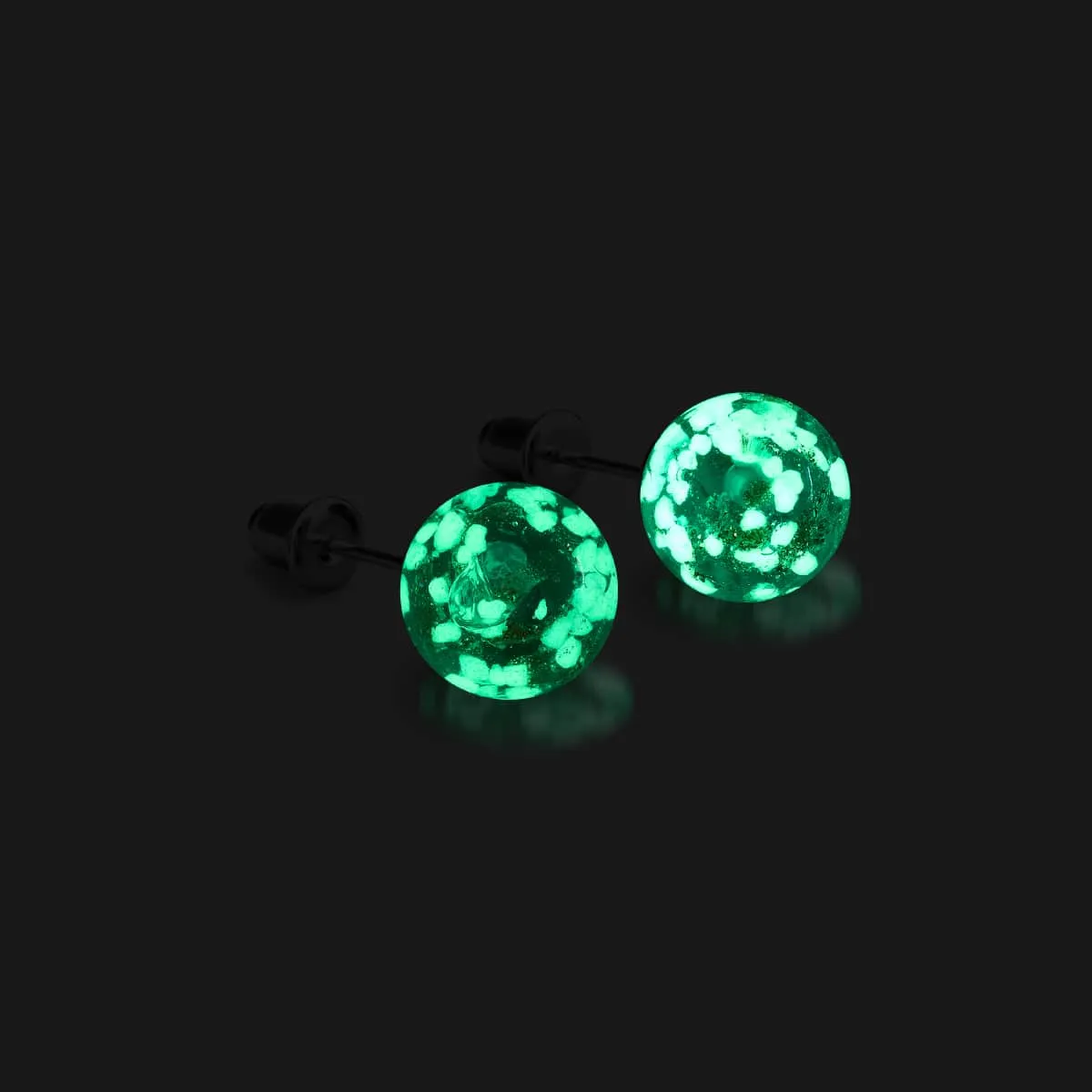 Teal | .925 Sterling Silver | Firefly Glass Stud Earrings