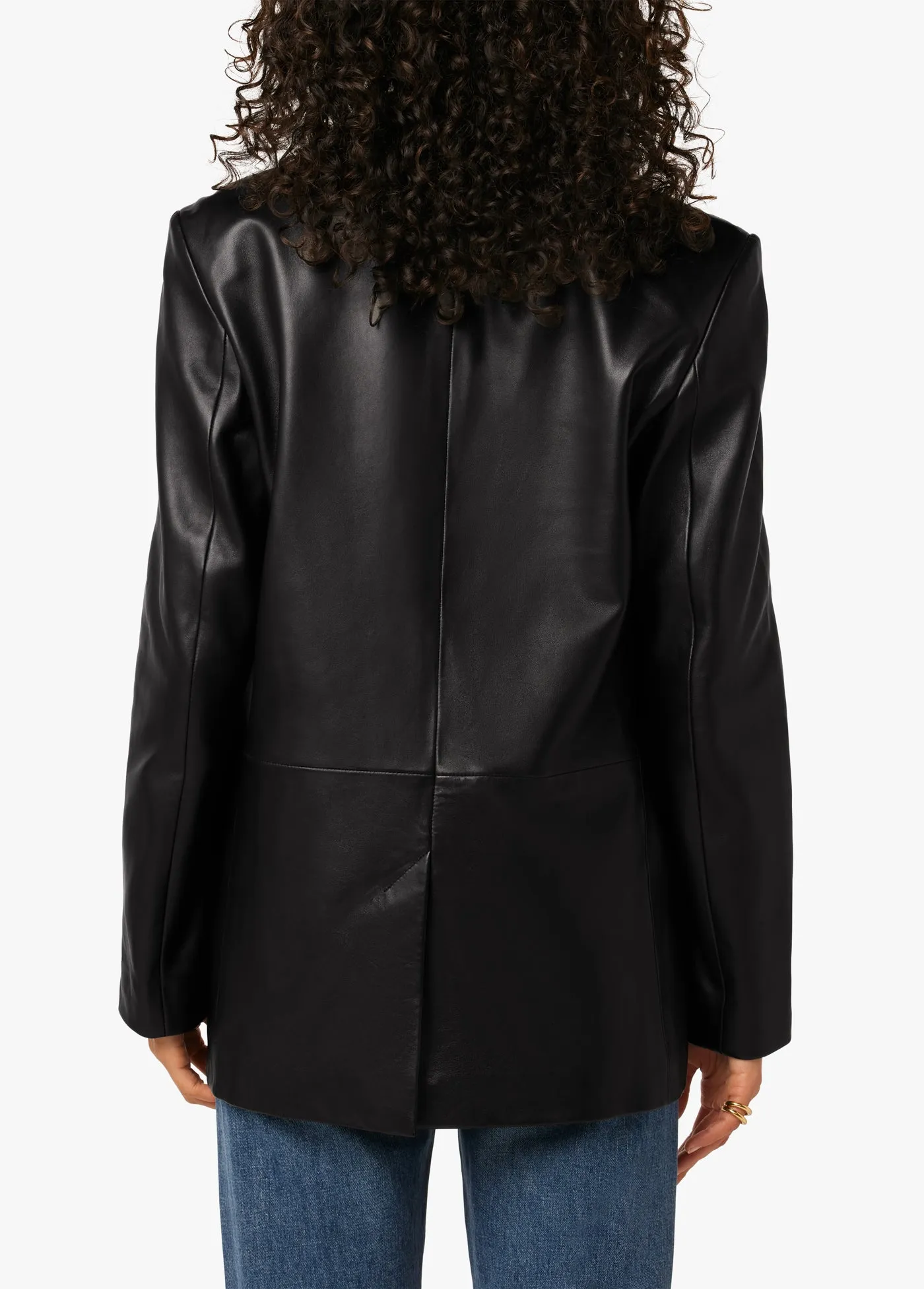 THE NINA BOYFRIEND LEATHER BLAZER