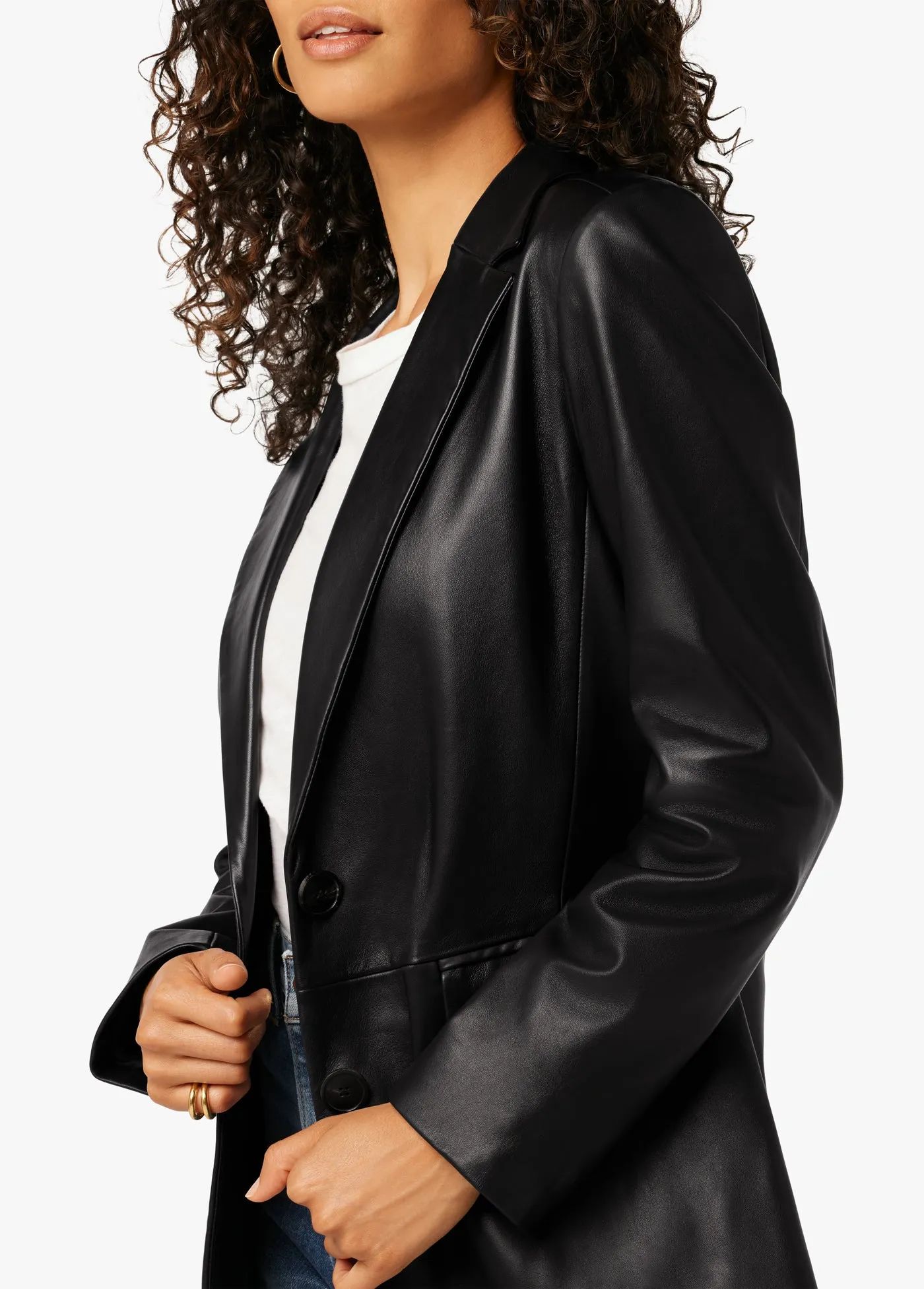THE NINA BOYFRIEND LEATHER BLAZER