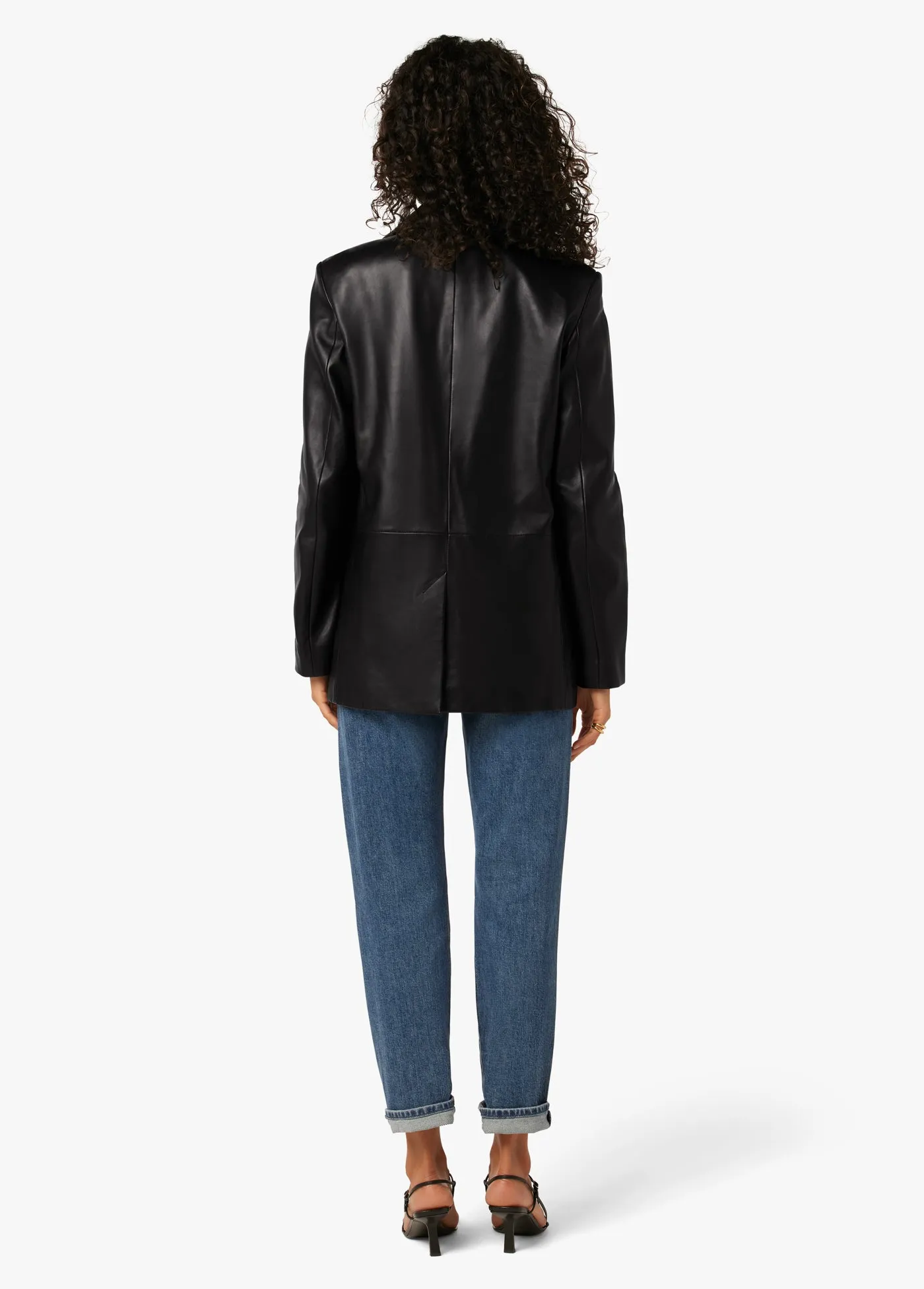 THE NINA BOYFRIEND LEATHER BLAZER