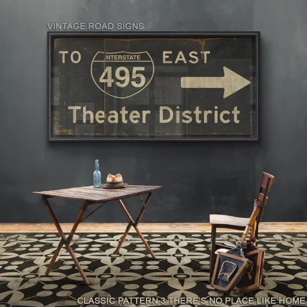 Theater District Vintage Road Sign