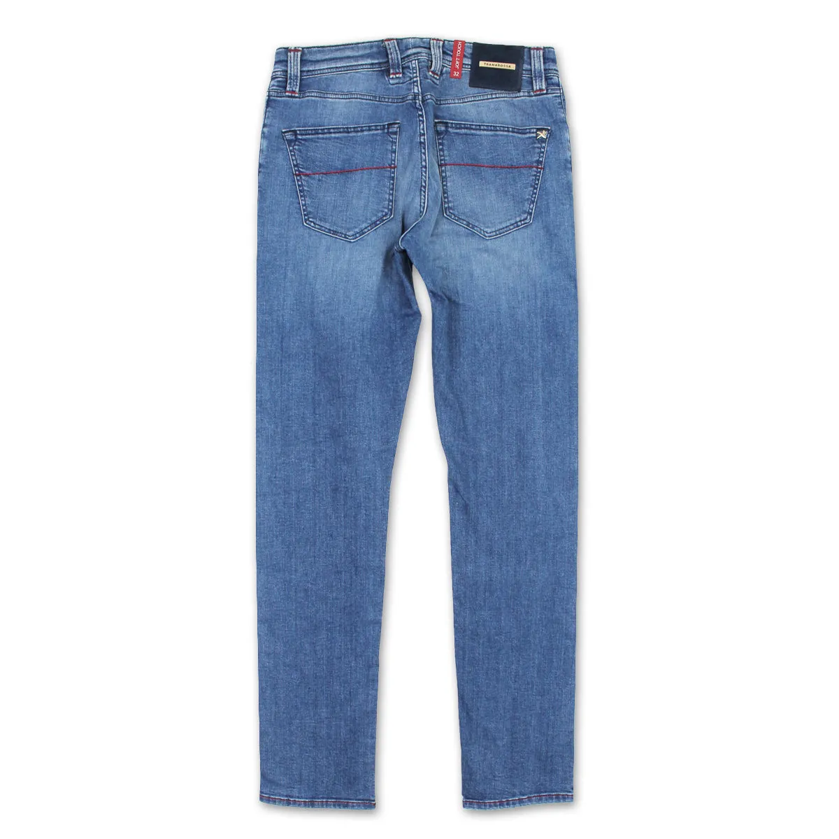 Tramarossa - Leonardo Slim 21E66 Red Stitch Jeans in Light Wash
