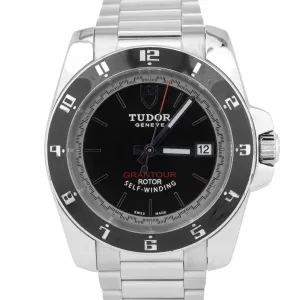 Tudor Grantor Black Stainless Steel 42mm Automatic Swiss Date Watch 20050