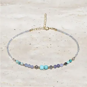 Turquoise & Tanzanite Luxury Anklet