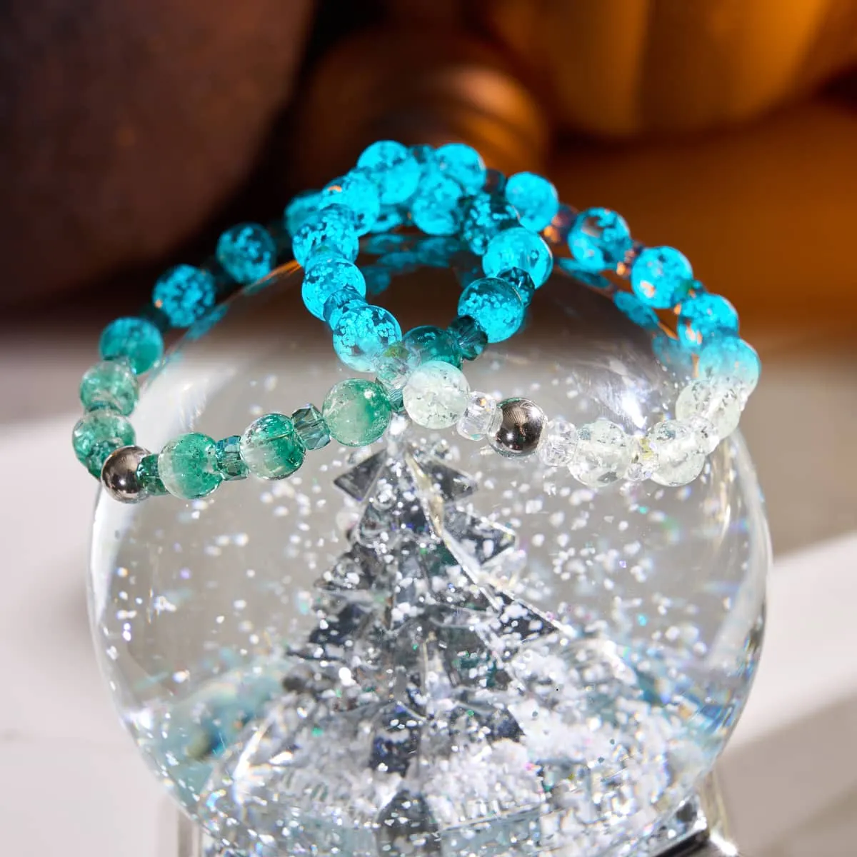 Turquoise | Firefly Glass Snow Globe Bracelet