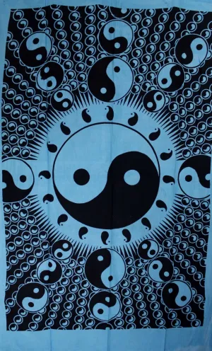 Turquoise Floating Yin Yang Tapestry