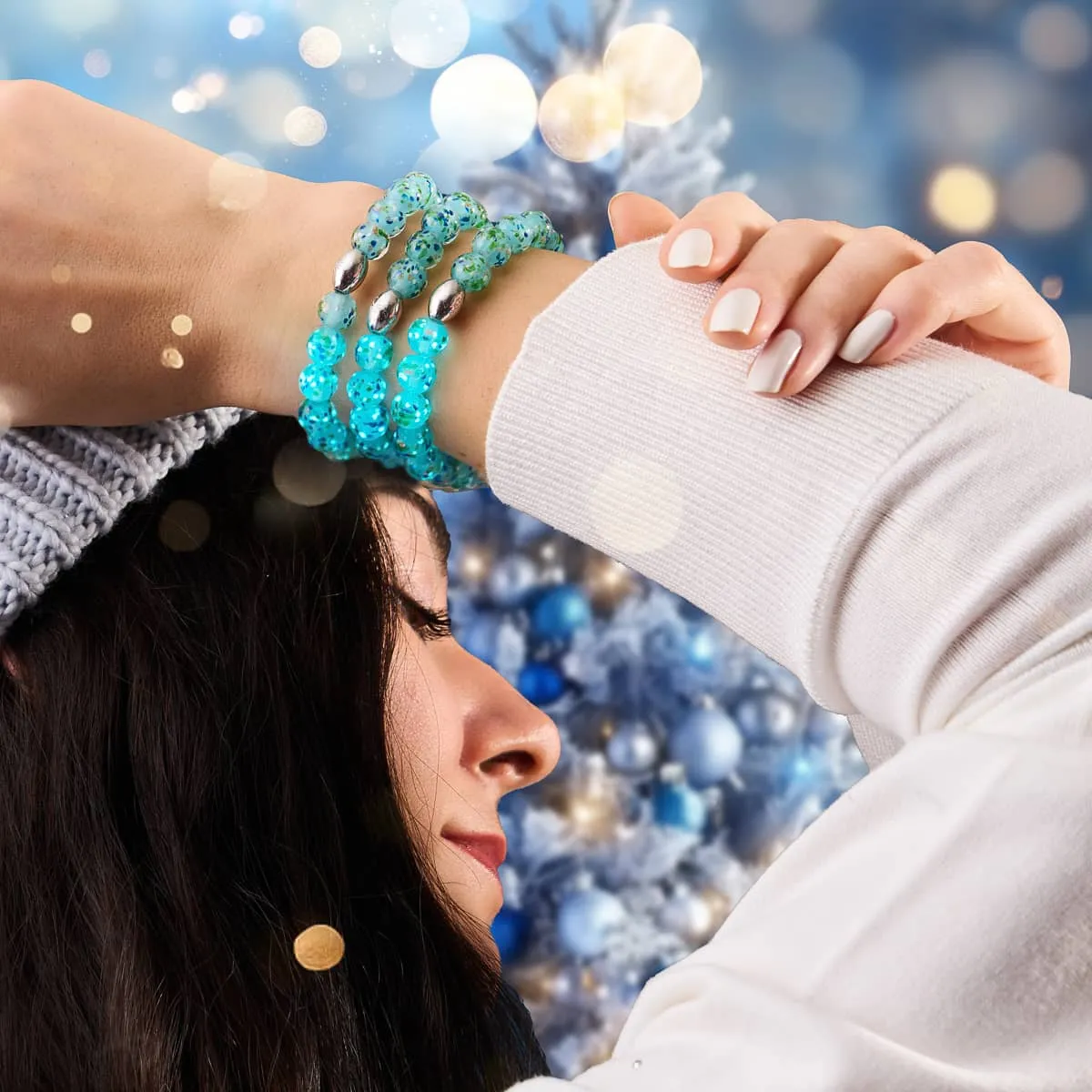 Turquoise Spearmint | .925 Sterling Silver | Firefly Glass Bracelet