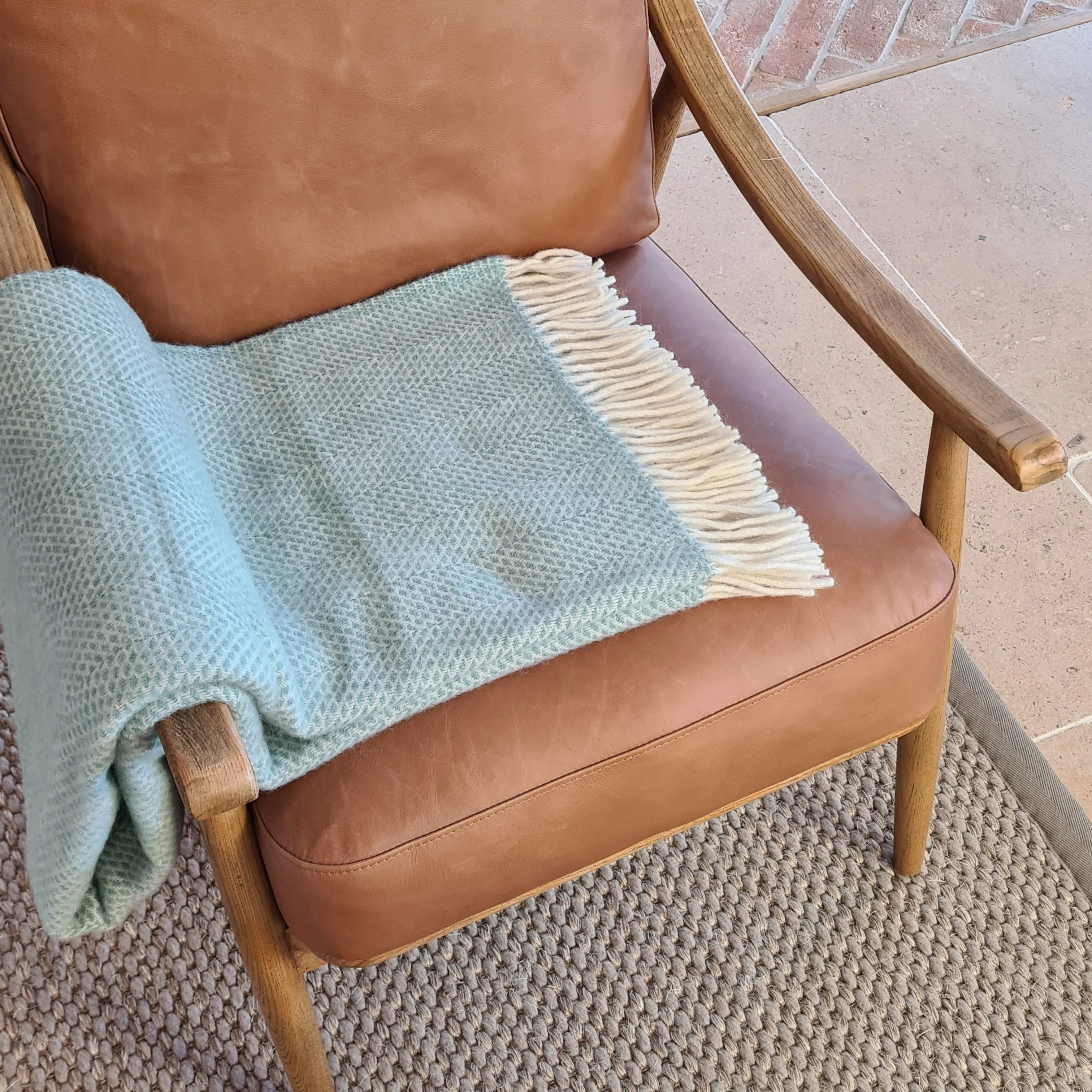Tweedmill Beehive Wool Throw - Ocean