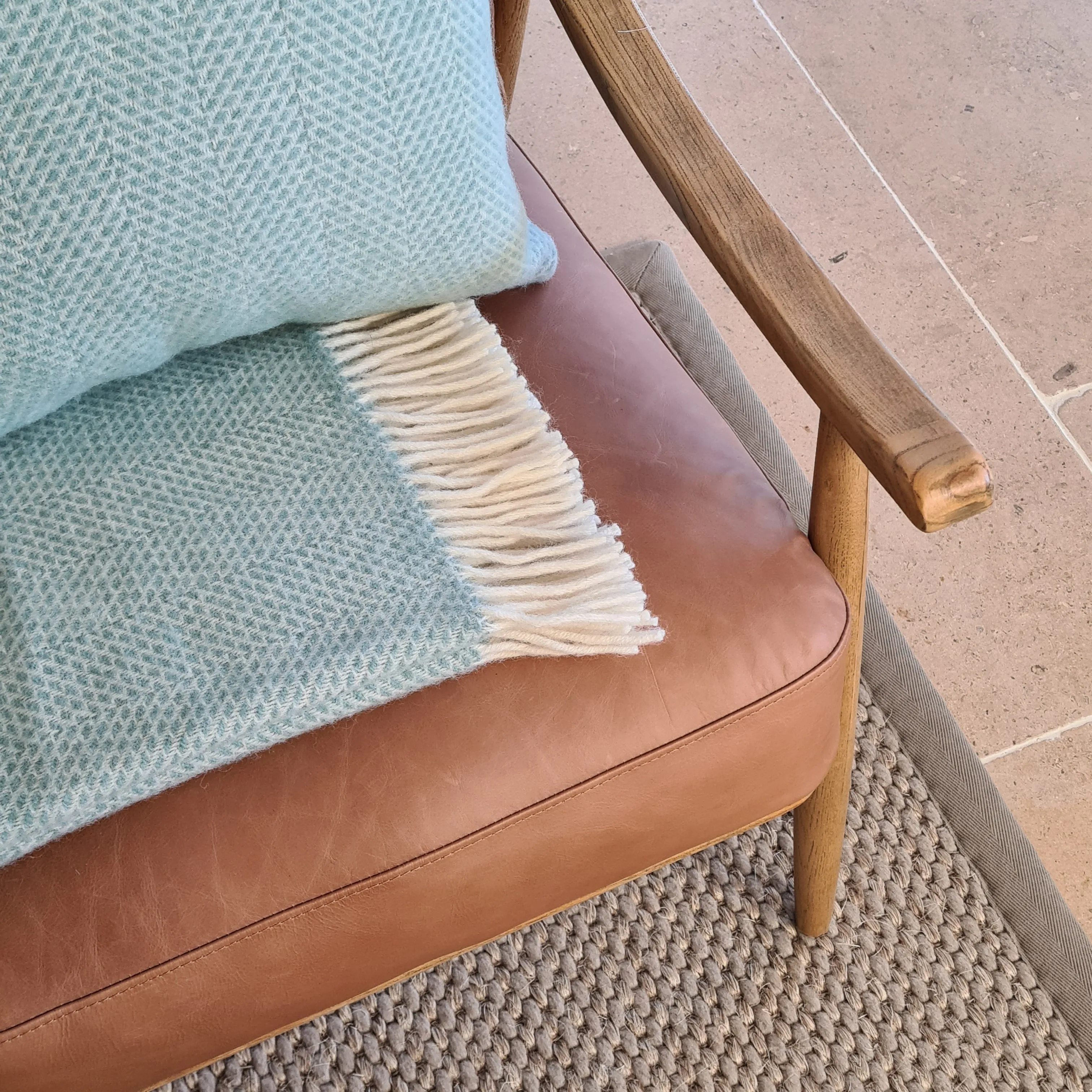 Tweedmill Beehive Wool Throw - Ocean