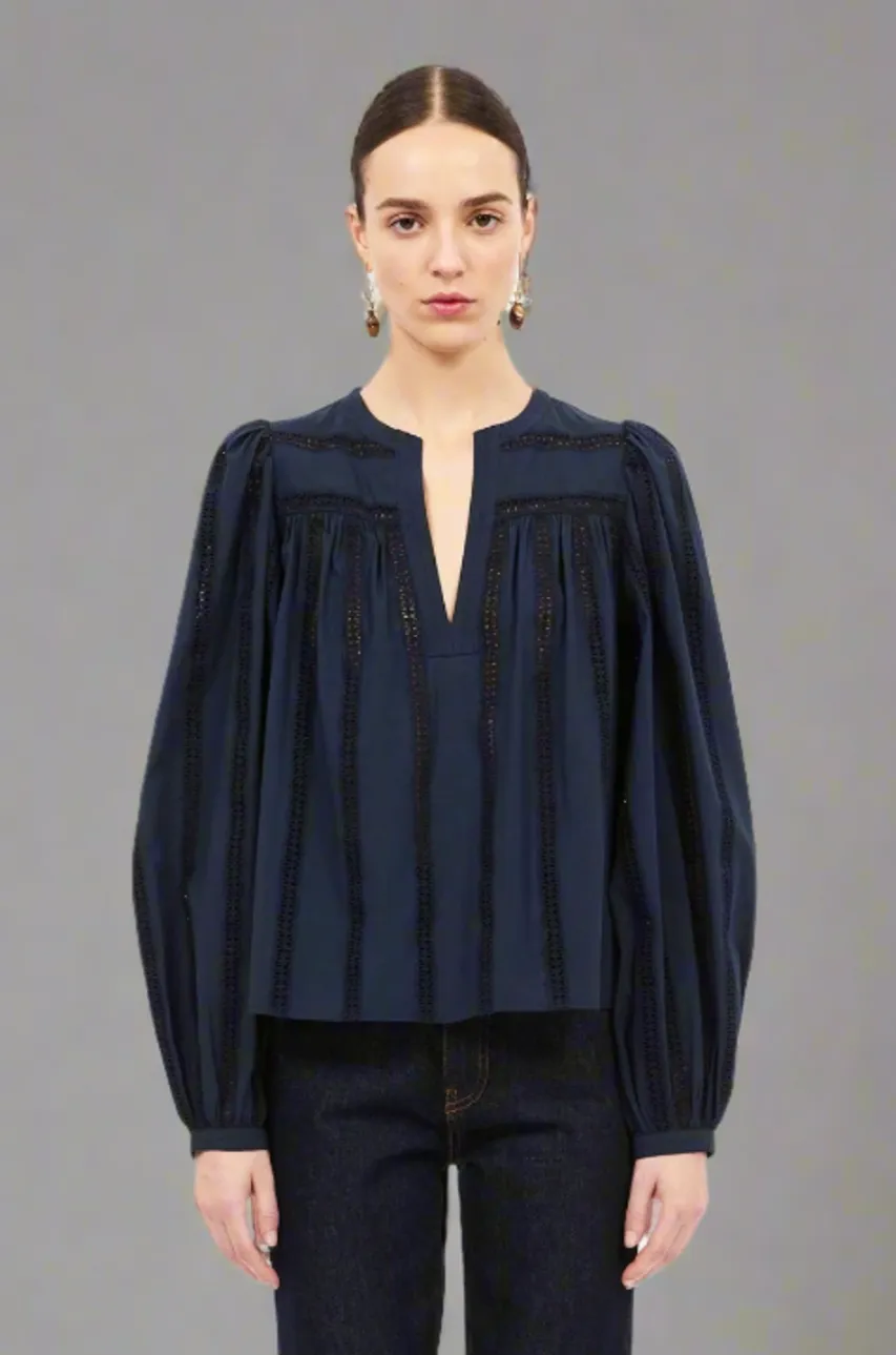 Ulla Johnson Rowan Blouse- Midnight