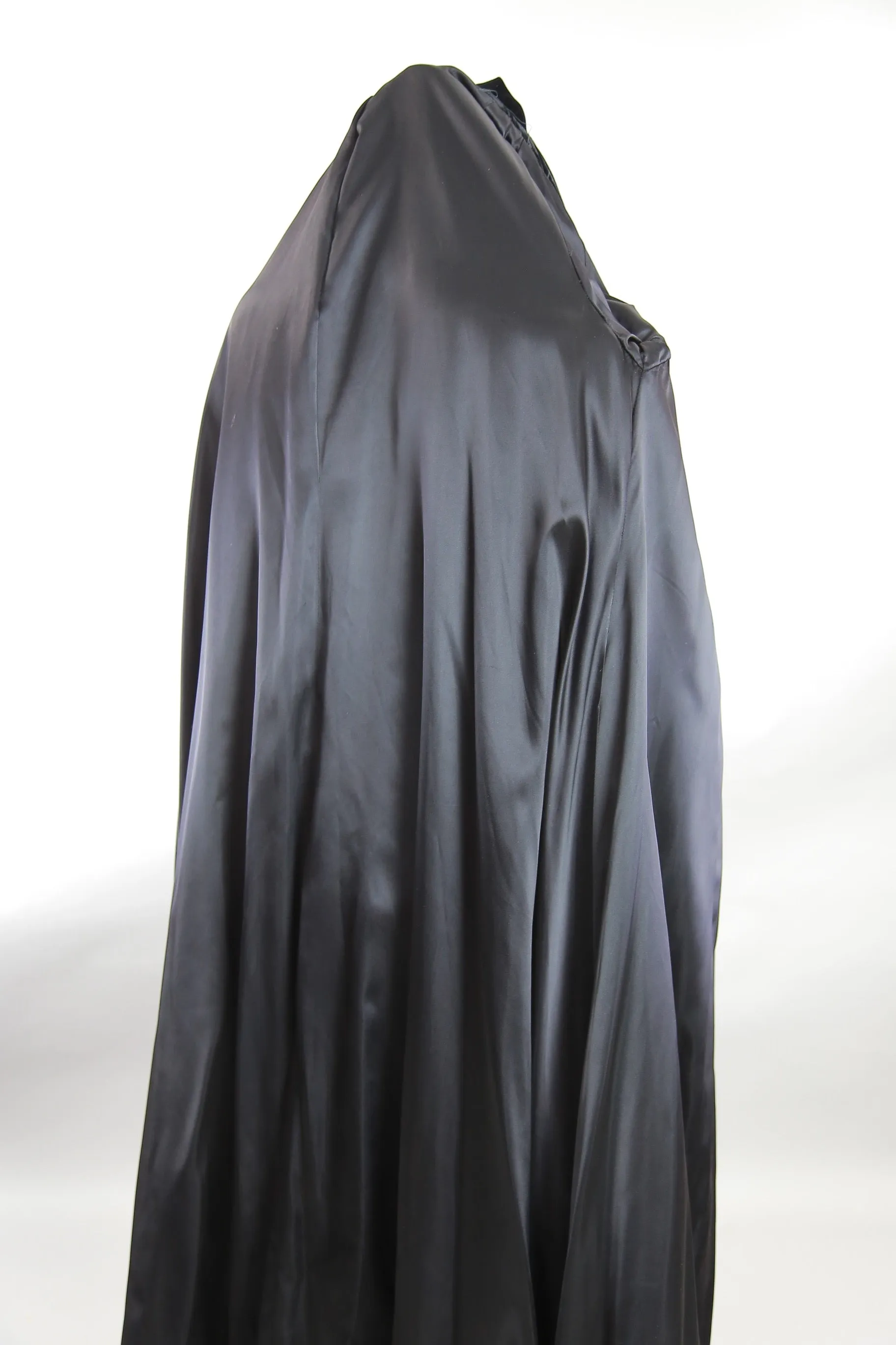 Vintage 50s black velvet opera coat evening cocktail party coat Candi Wrap coat