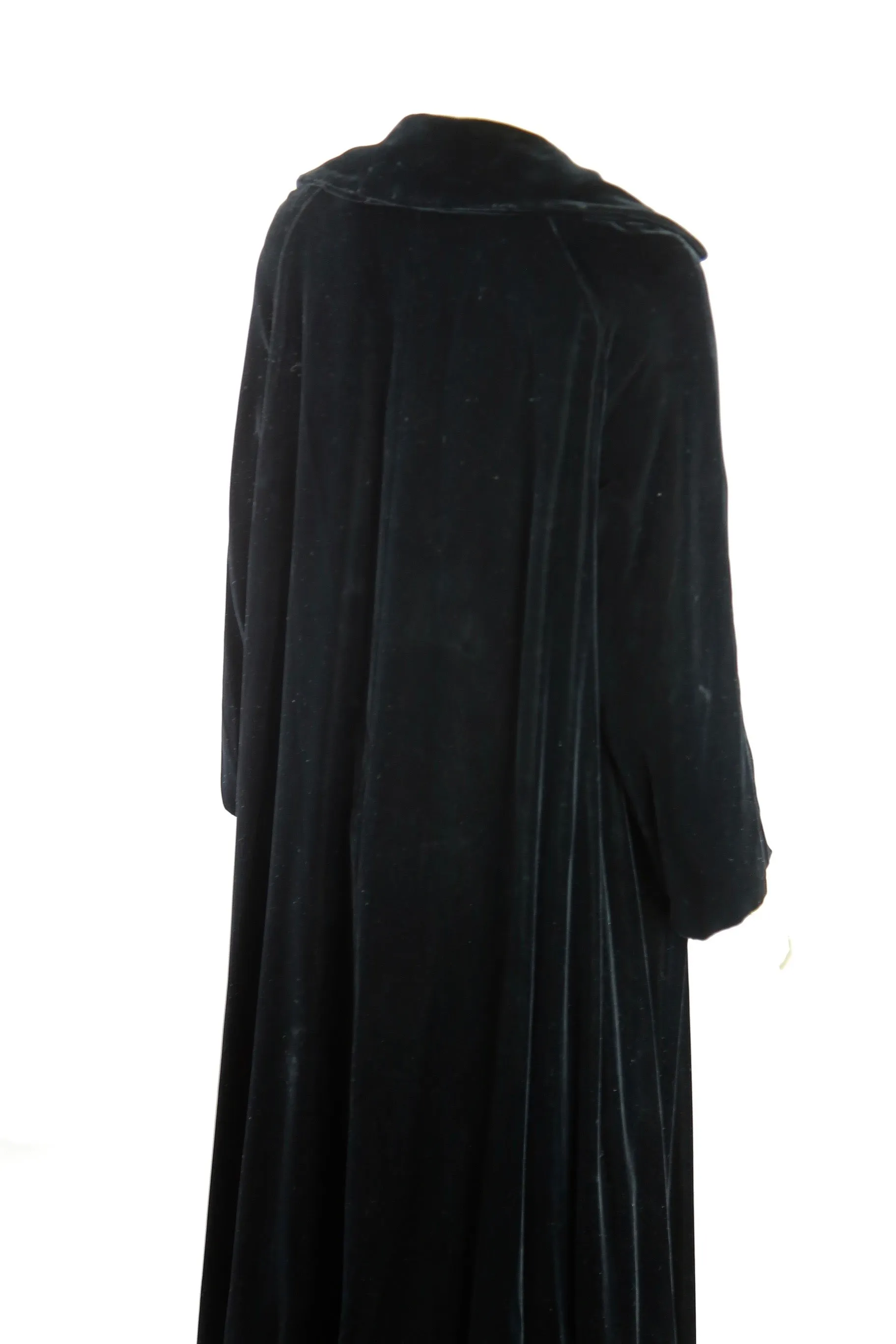 Vintage 50s black velvet opera coat evening cocktail party coat Candi Wrap coat