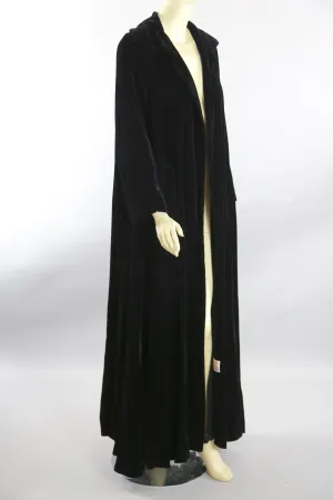 Vintage 50s black velvet opera coat evening cocktail party coat Candi Wrap coat