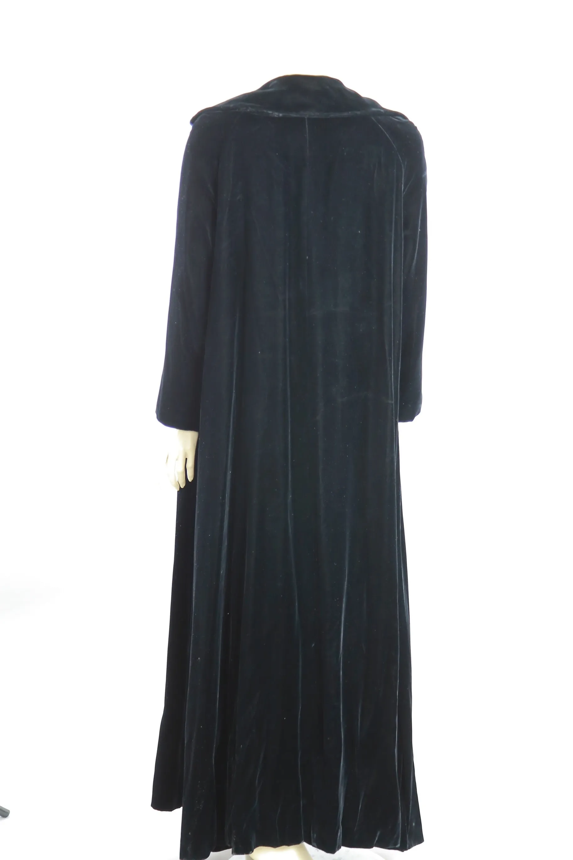 Vintage 50s black velvet opera coat evening cocktail party coat Candi Wrap coat