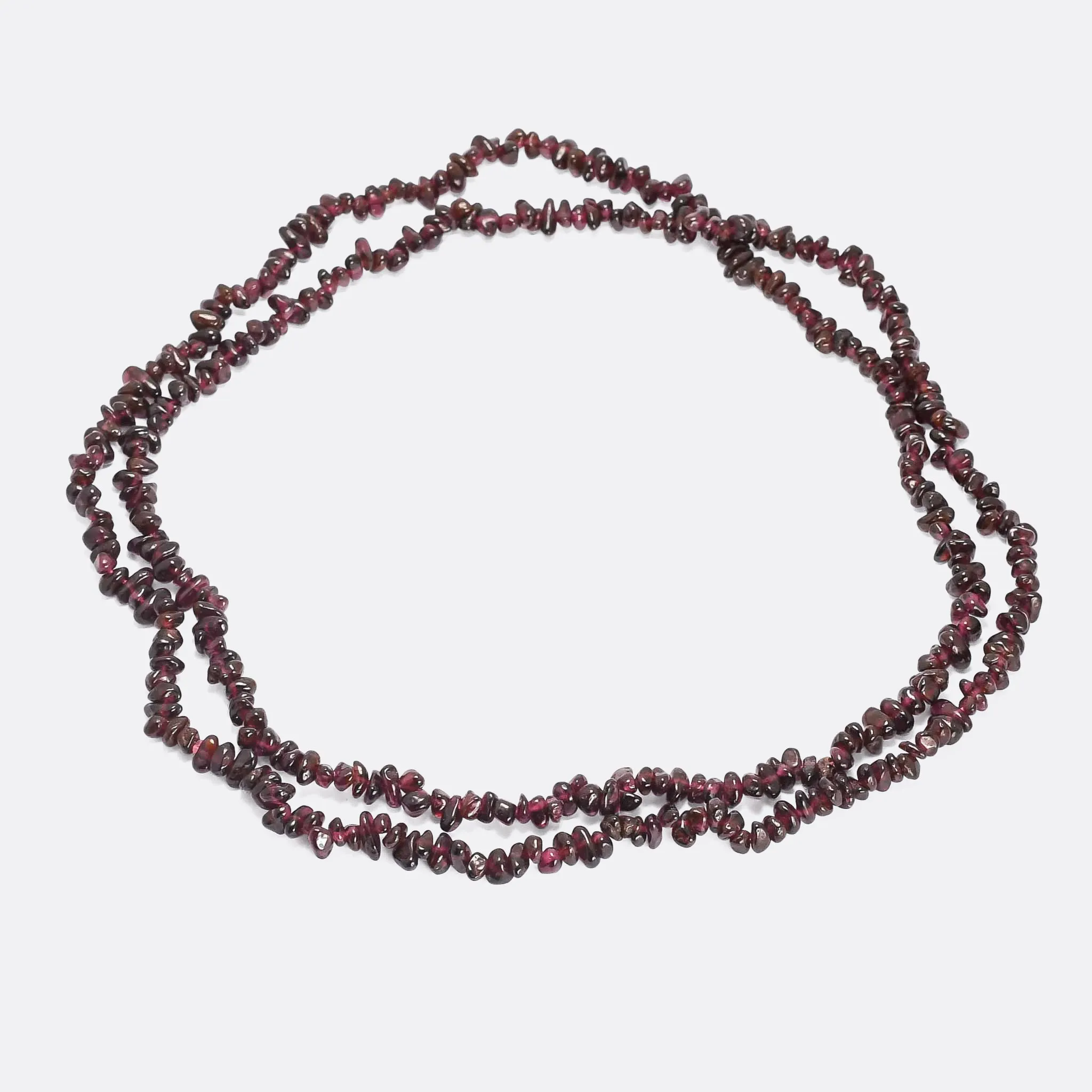 Vintage Almandine Garnet Bead Opera Necklace