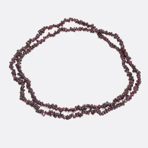 Vintage Almandine Garnet Bead Opera Necklace