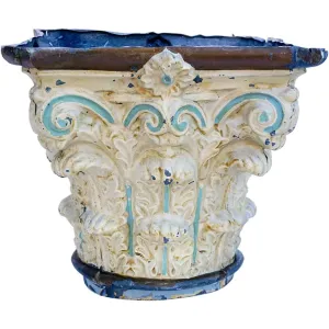 Vintage American Denver Theater Painted Tin Corinthian Architectural Capital