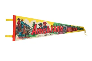 Vintage Amish Farm House Flag Pennant