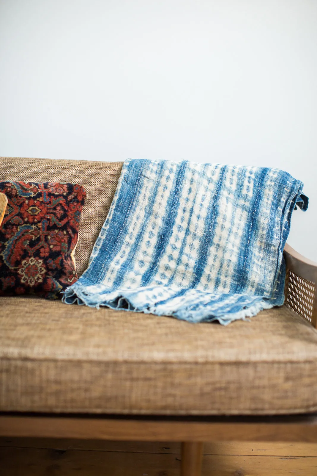 Vintage Batik Blue Throw