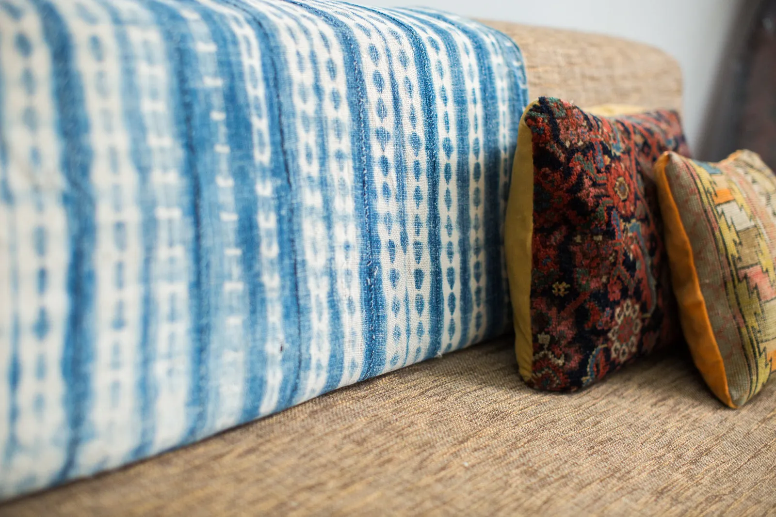 Vintage Batik Blue Throw