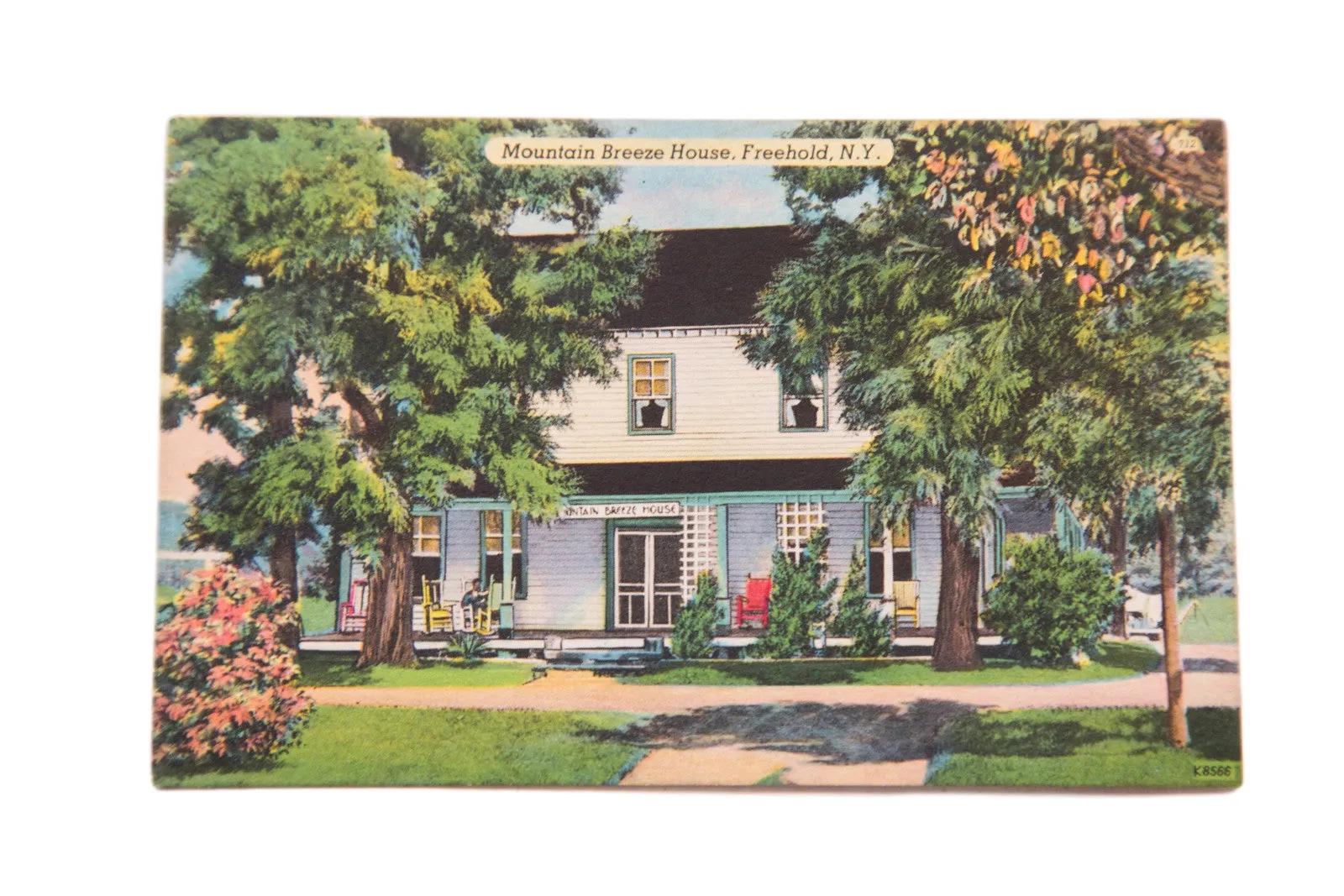 Vintage Catskills NY Postcard Mountain Breeze House Freehold
