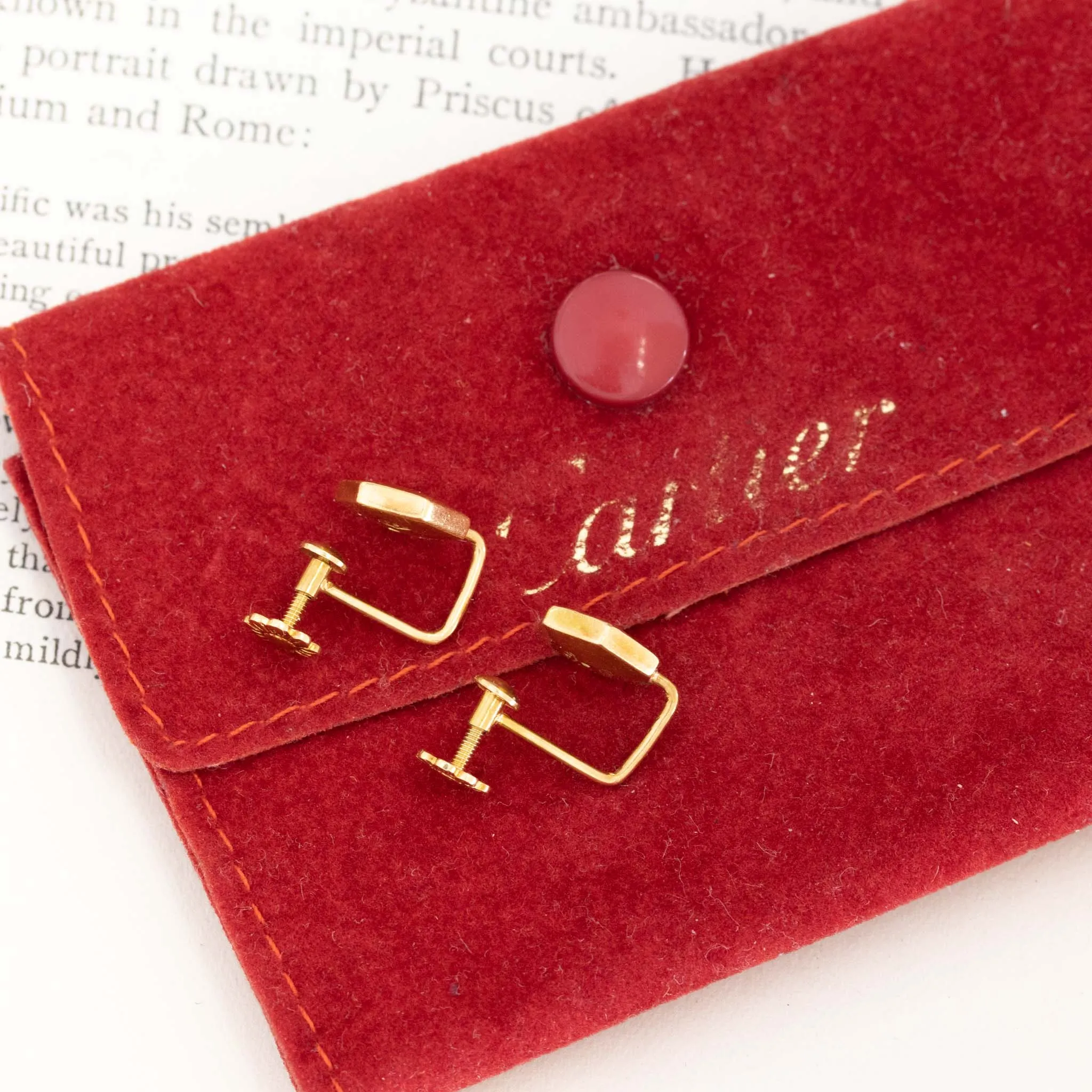 Vintage Diamond Hexagon Earrings by Cartier