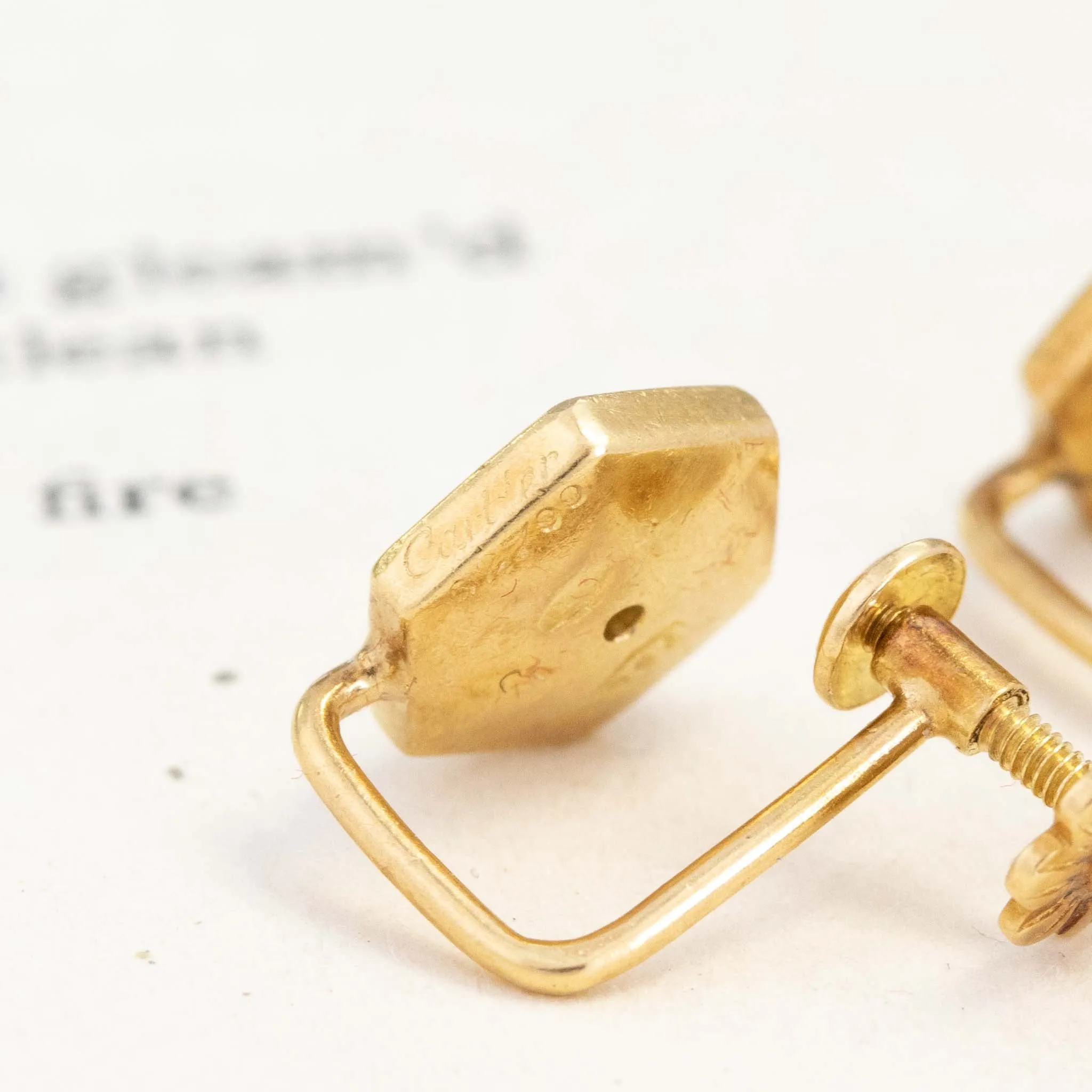 Vintage Diamond Hexagon Earrings by Cartier