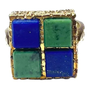 Vintage FF Felger 14K Lapis Lazuli & Turquoise Ring