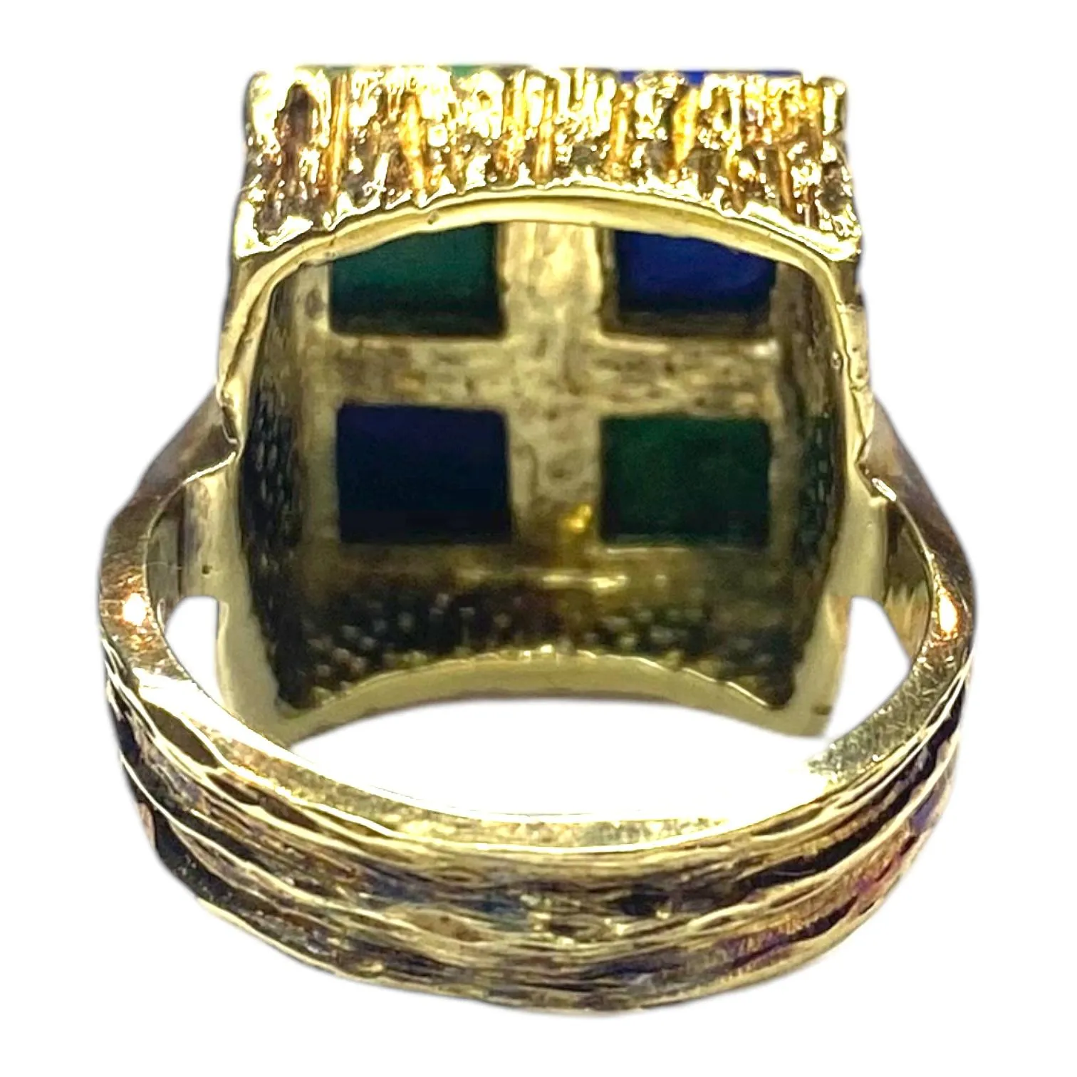 Vintage FF Felger 14K Lapis Lazuli & Turquoise Ring