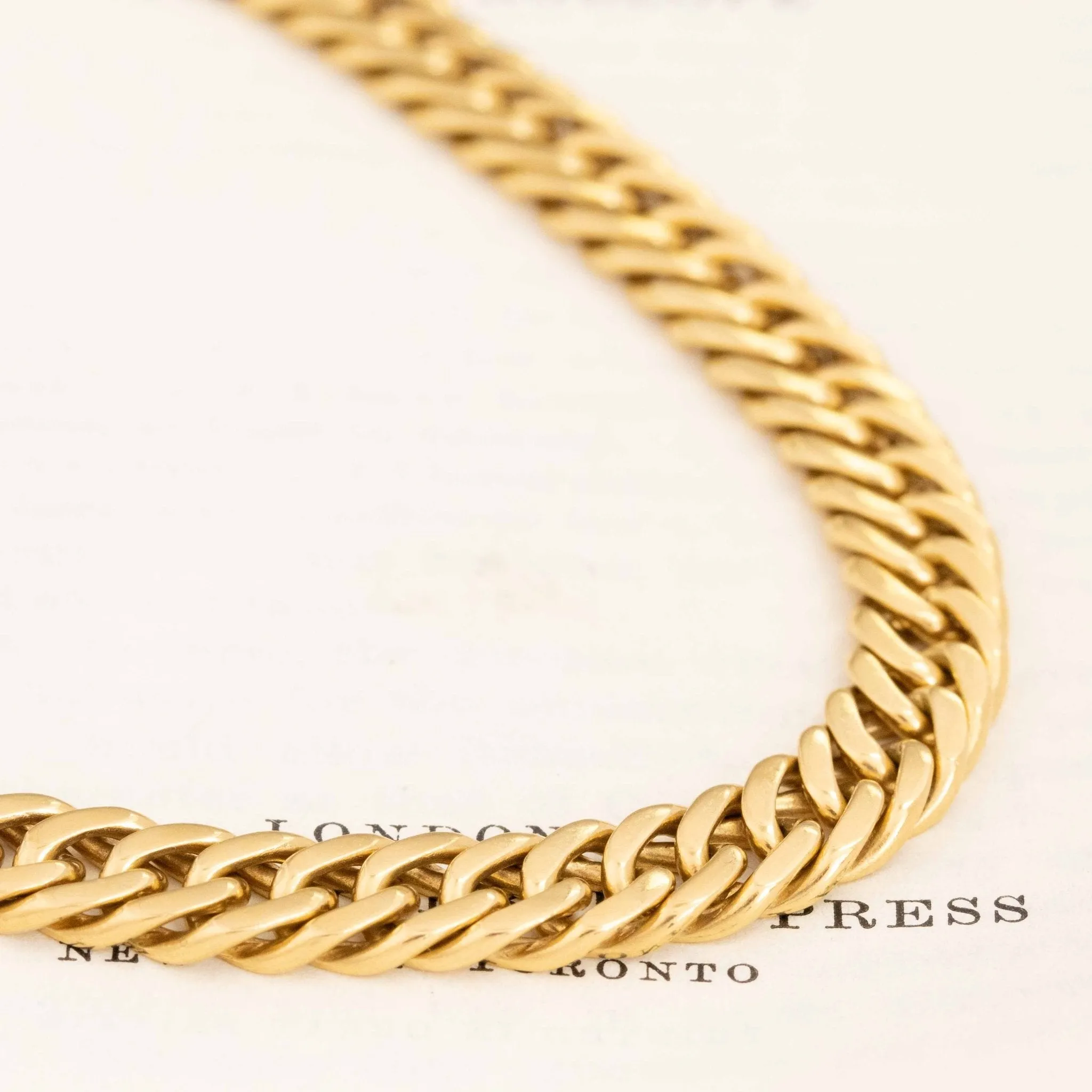 Vintage Flat Curb Link Chain by Gucci