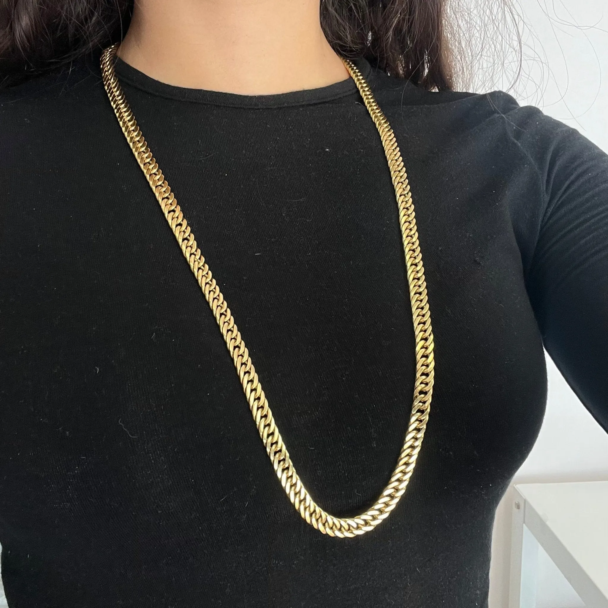 Vintage Flat Curb Link Chain by Gucci