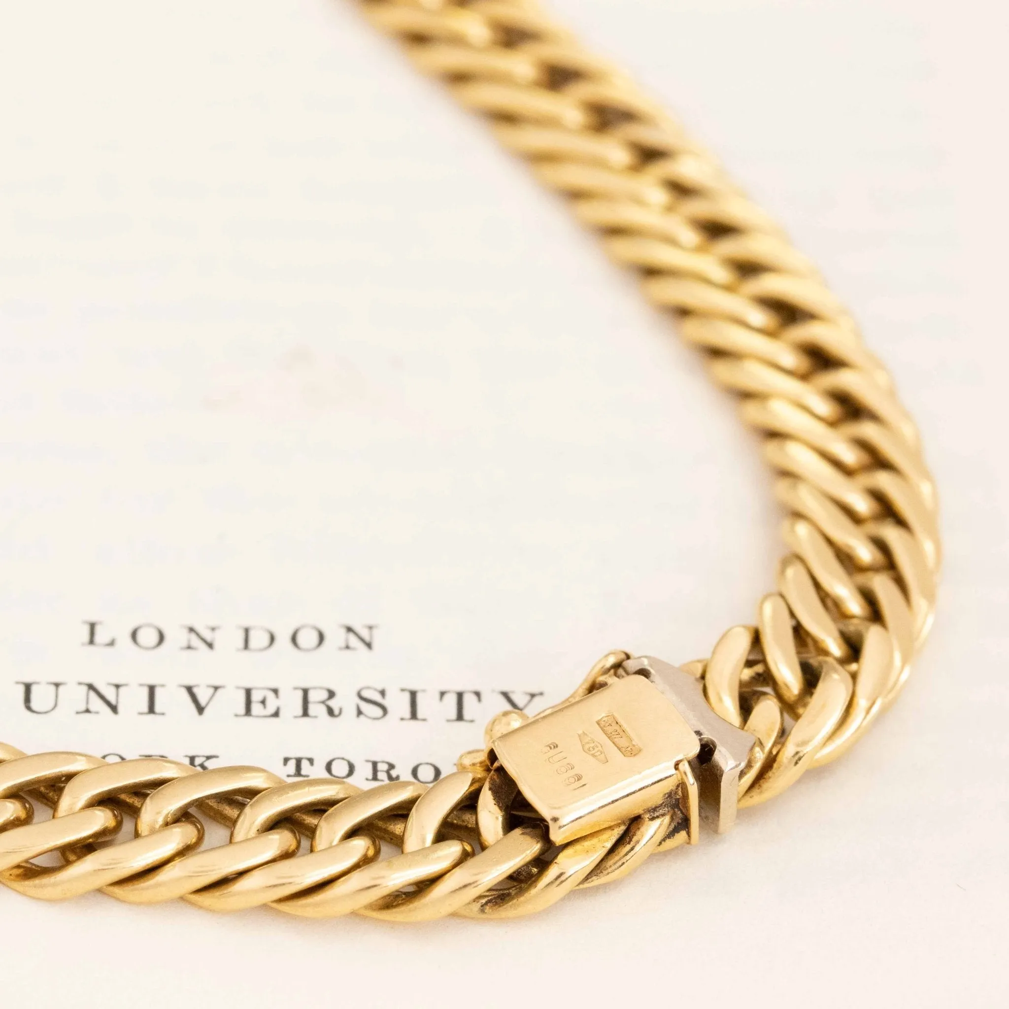 Vintage Flat Curb Link Chain by Gucci