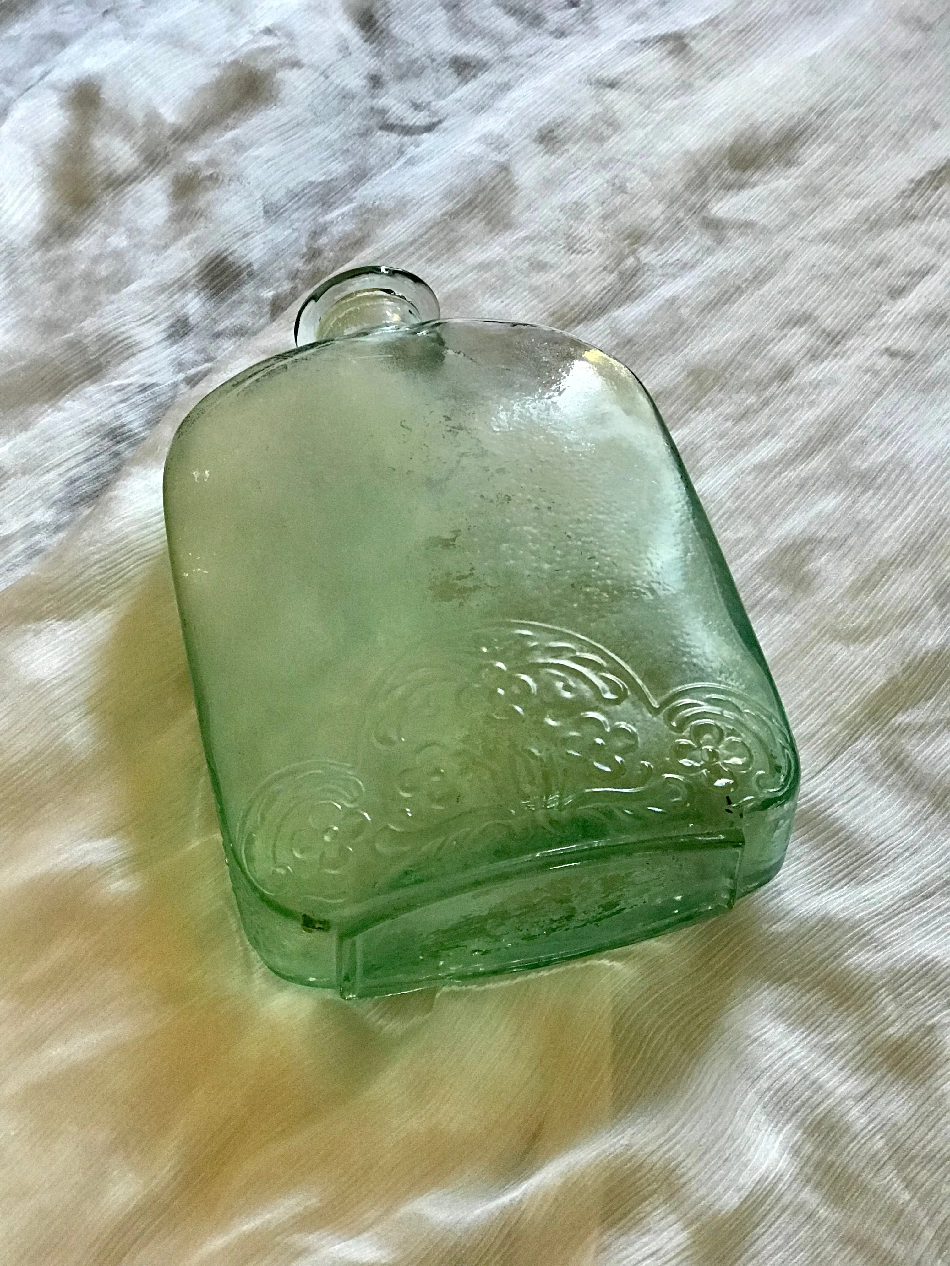 Vintage Glass Decanter | aqua ombré