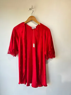 Vintage Guy LaRoche Red Silk Half-Robe