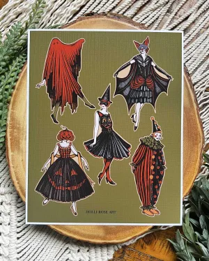 Vintage Halloween Ladies Print
