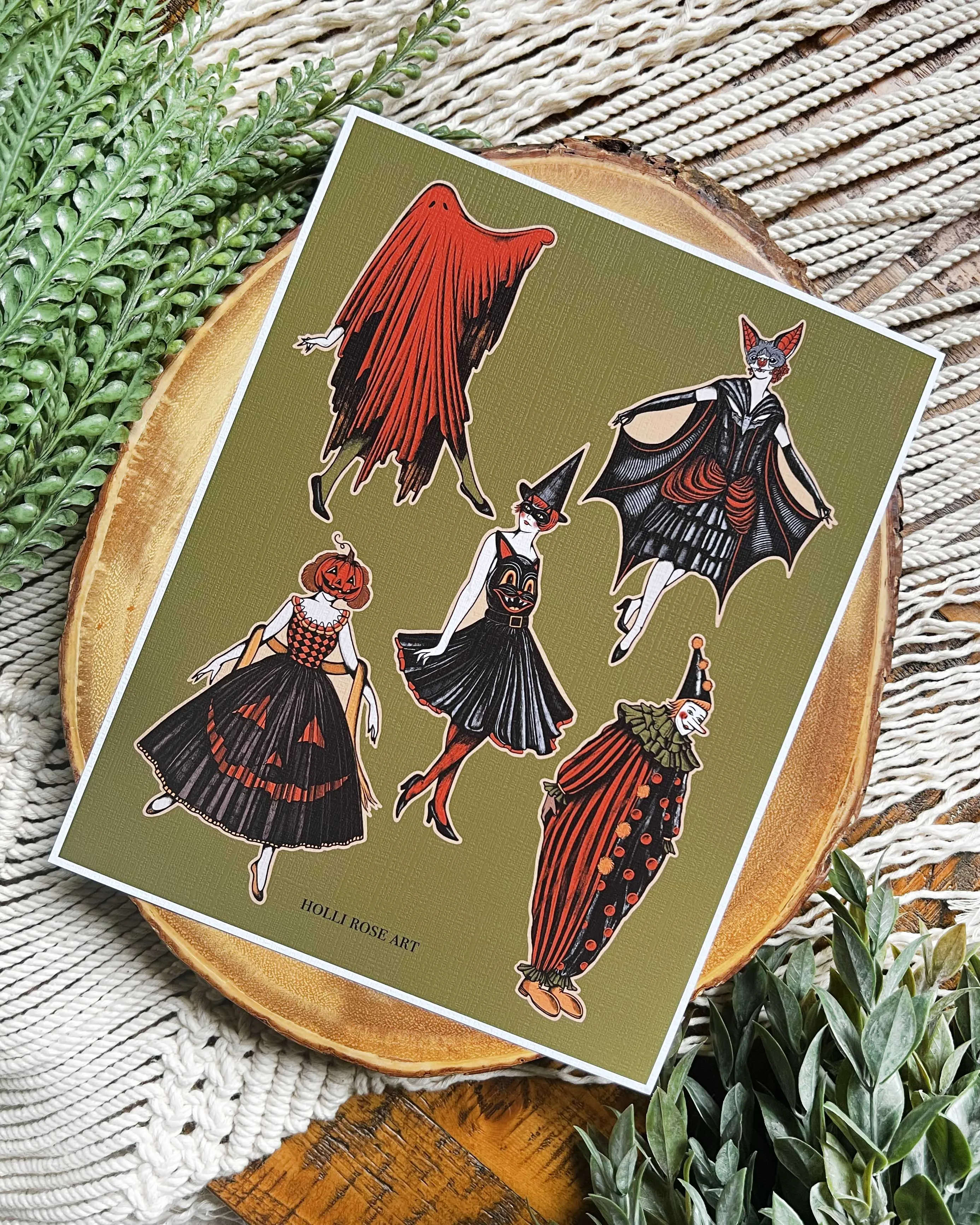 Vintage Halloween Ladies Print