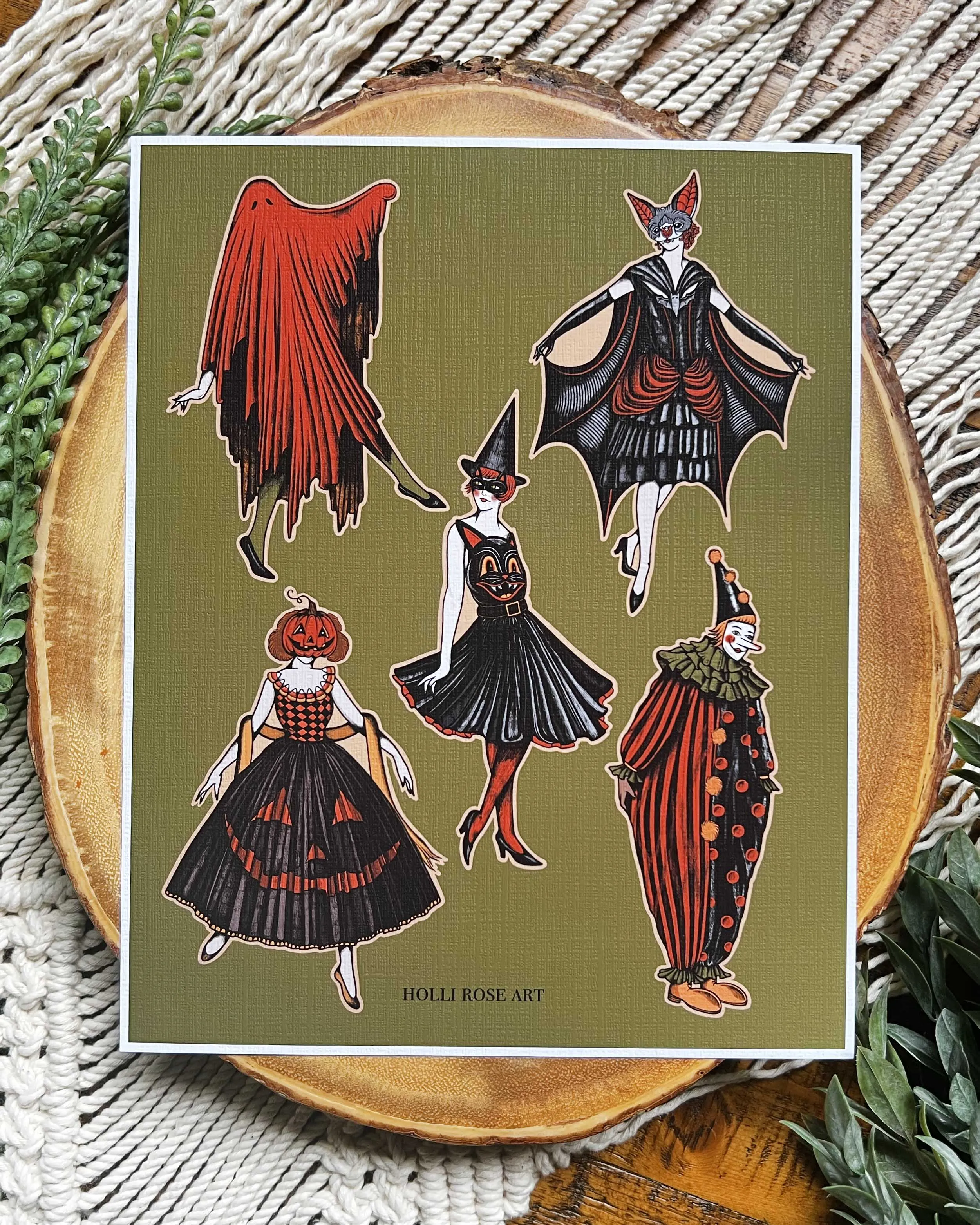Vintage Halloween Ladies Print