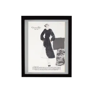 Vintage Haute Couture Christian Dior Fashion Sketch