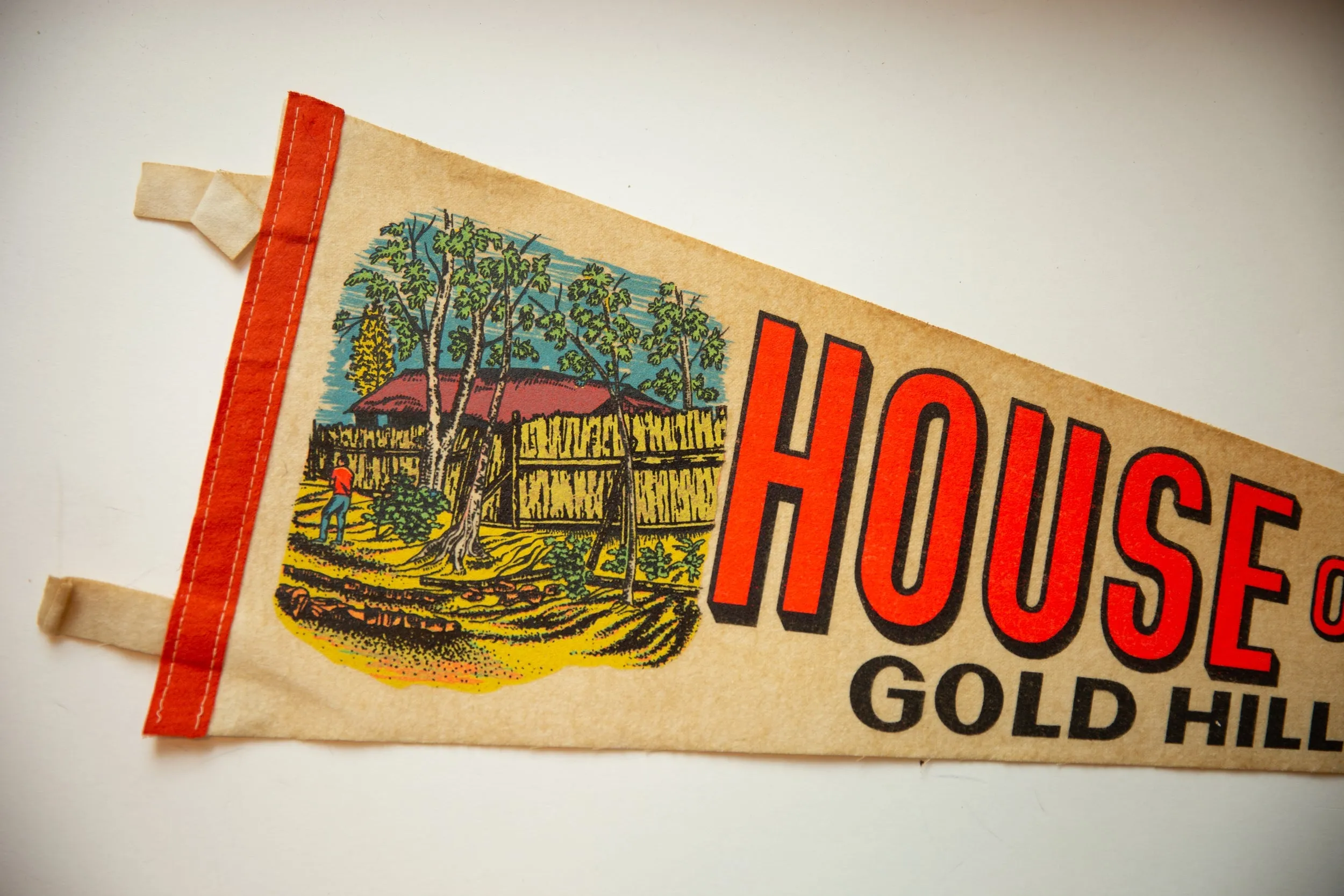 Vintage House of Mystery Gold Hill Oregon Felt Flag