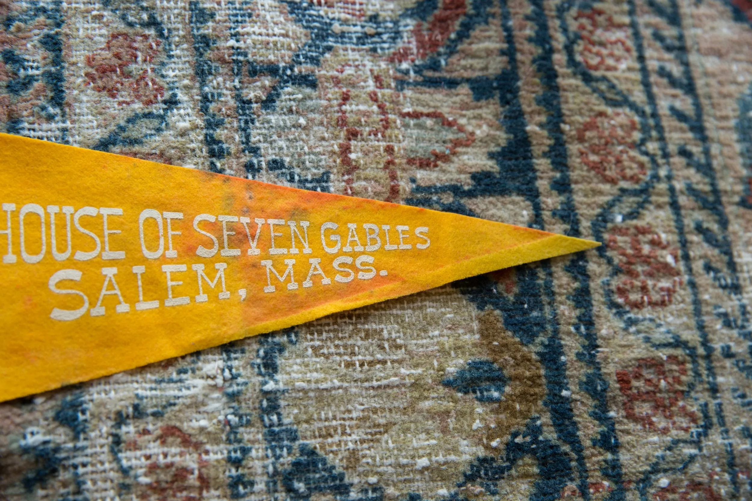 Vintage House of Seven Gables Salem Mass Felt Flag