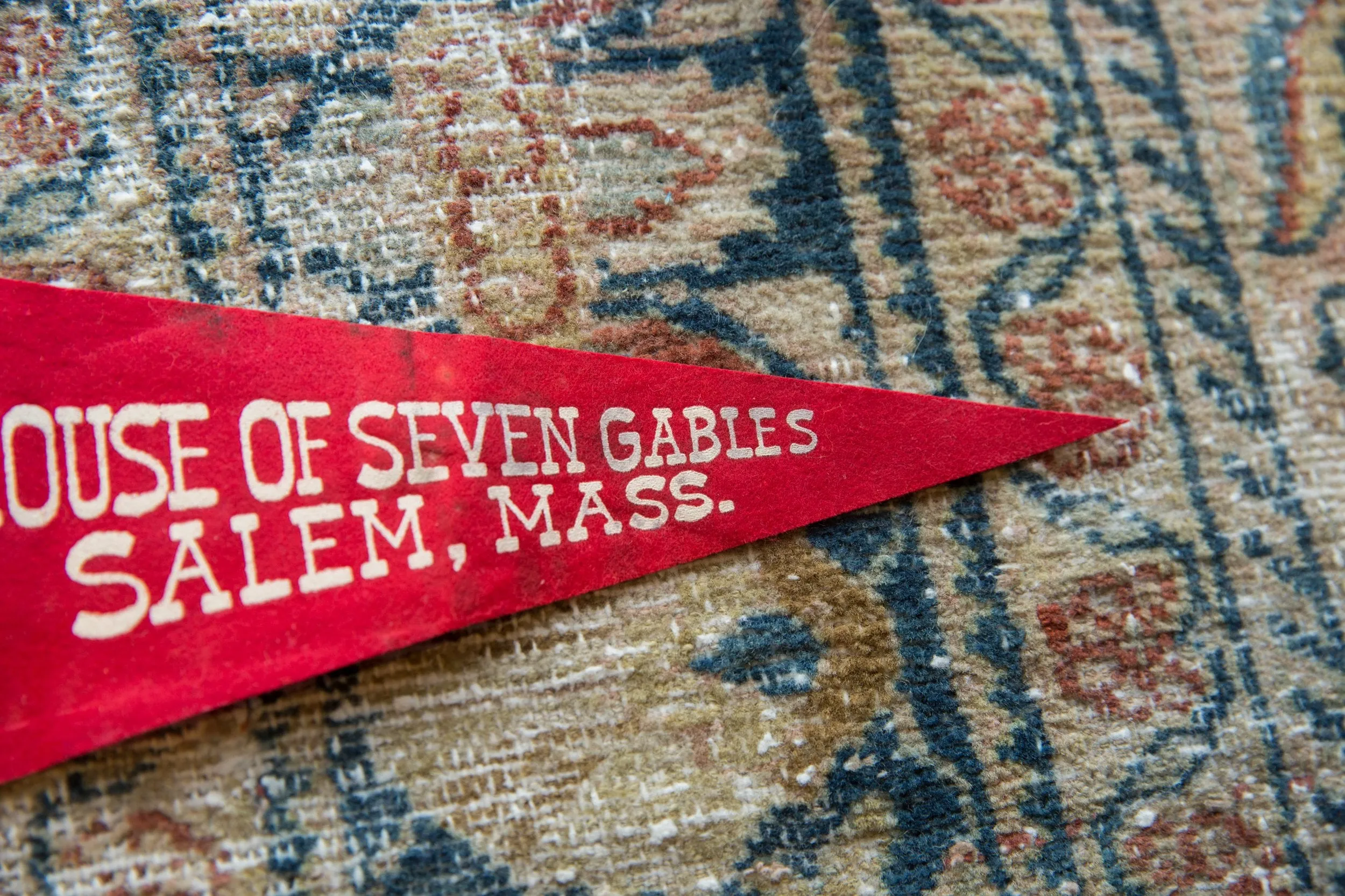 Vintage House of Seven Gables Salem Mass Felt Flag