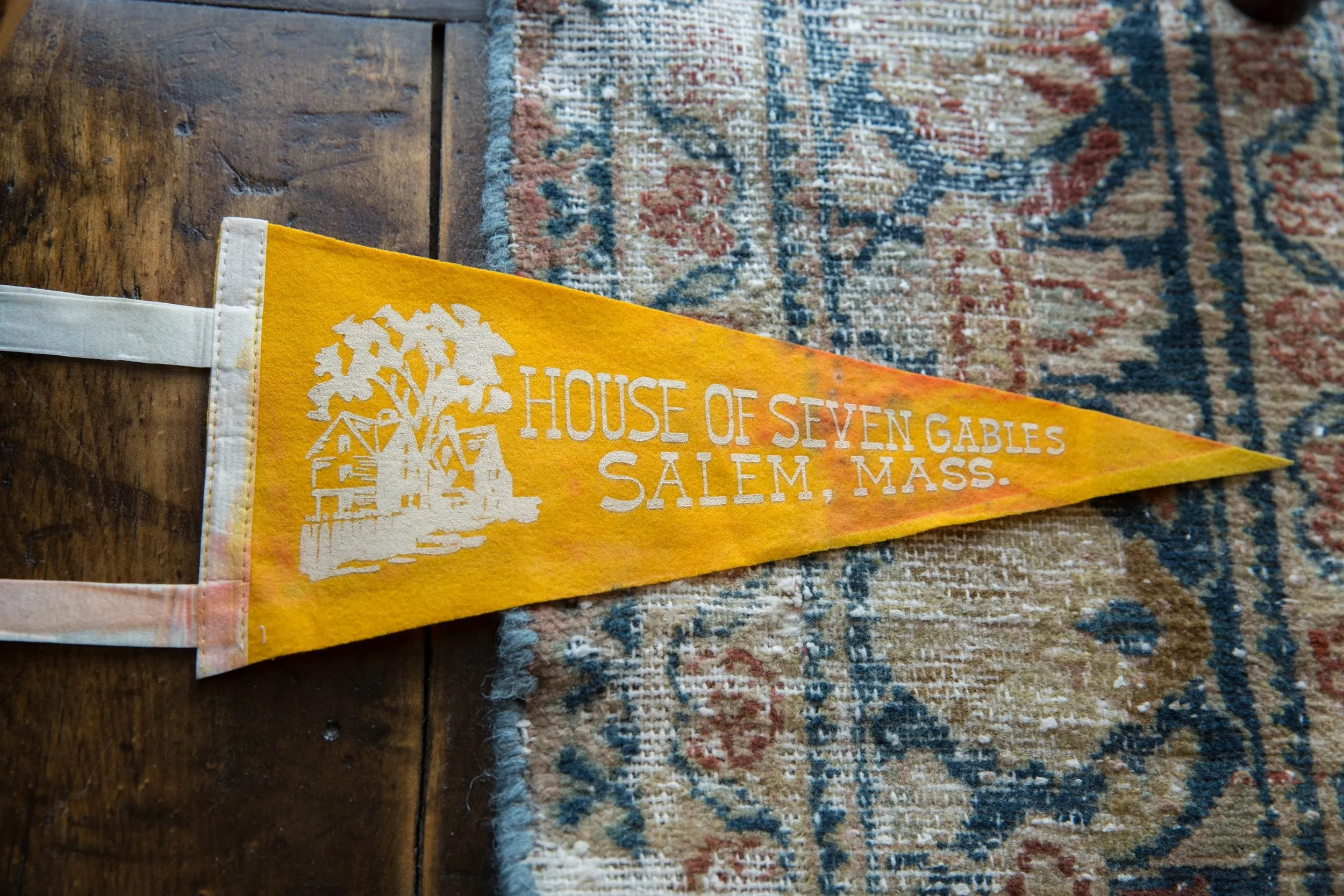 Vintage House of Seven Gables Salem Mass Felt Flag